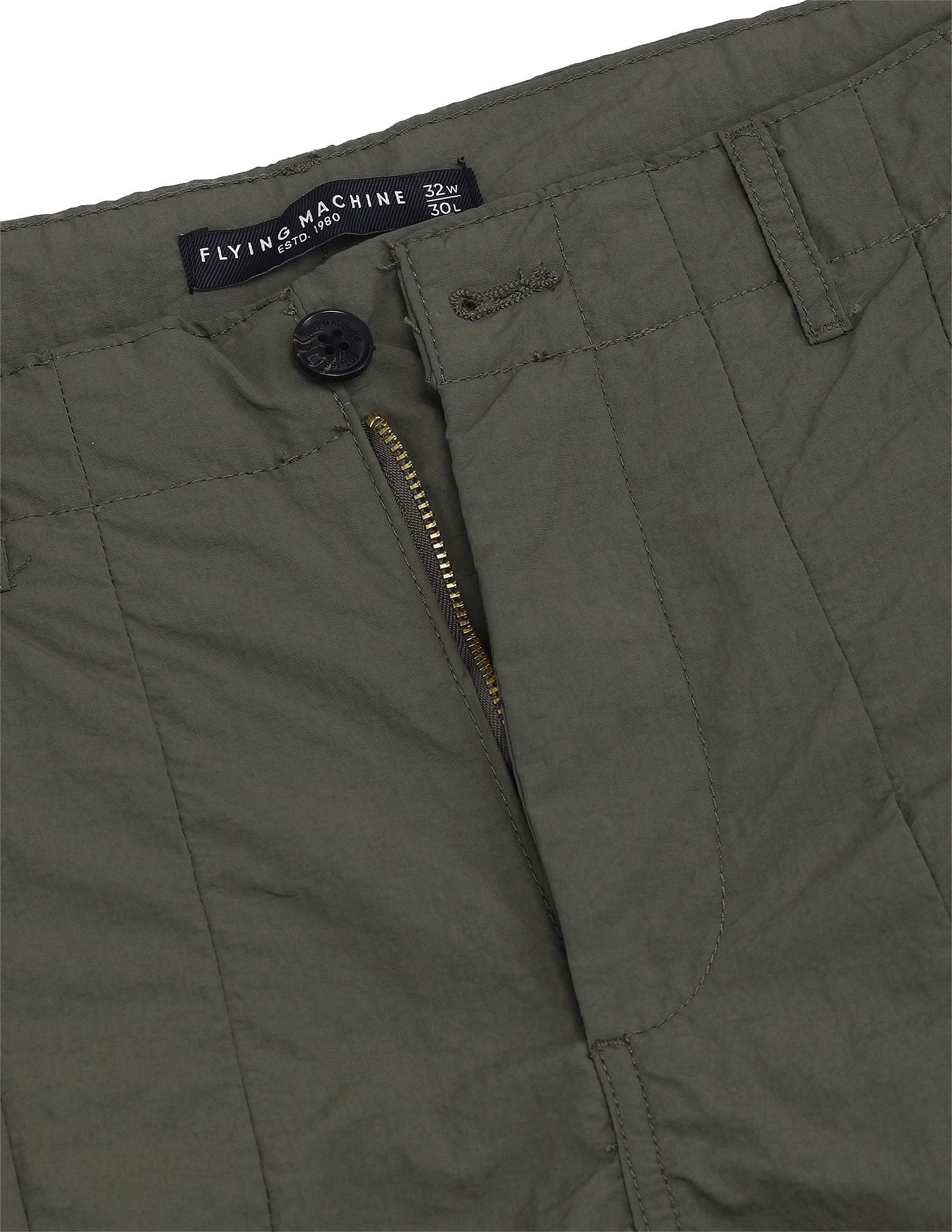 Flying Machine Loose Fit Solid Cargo Trousers