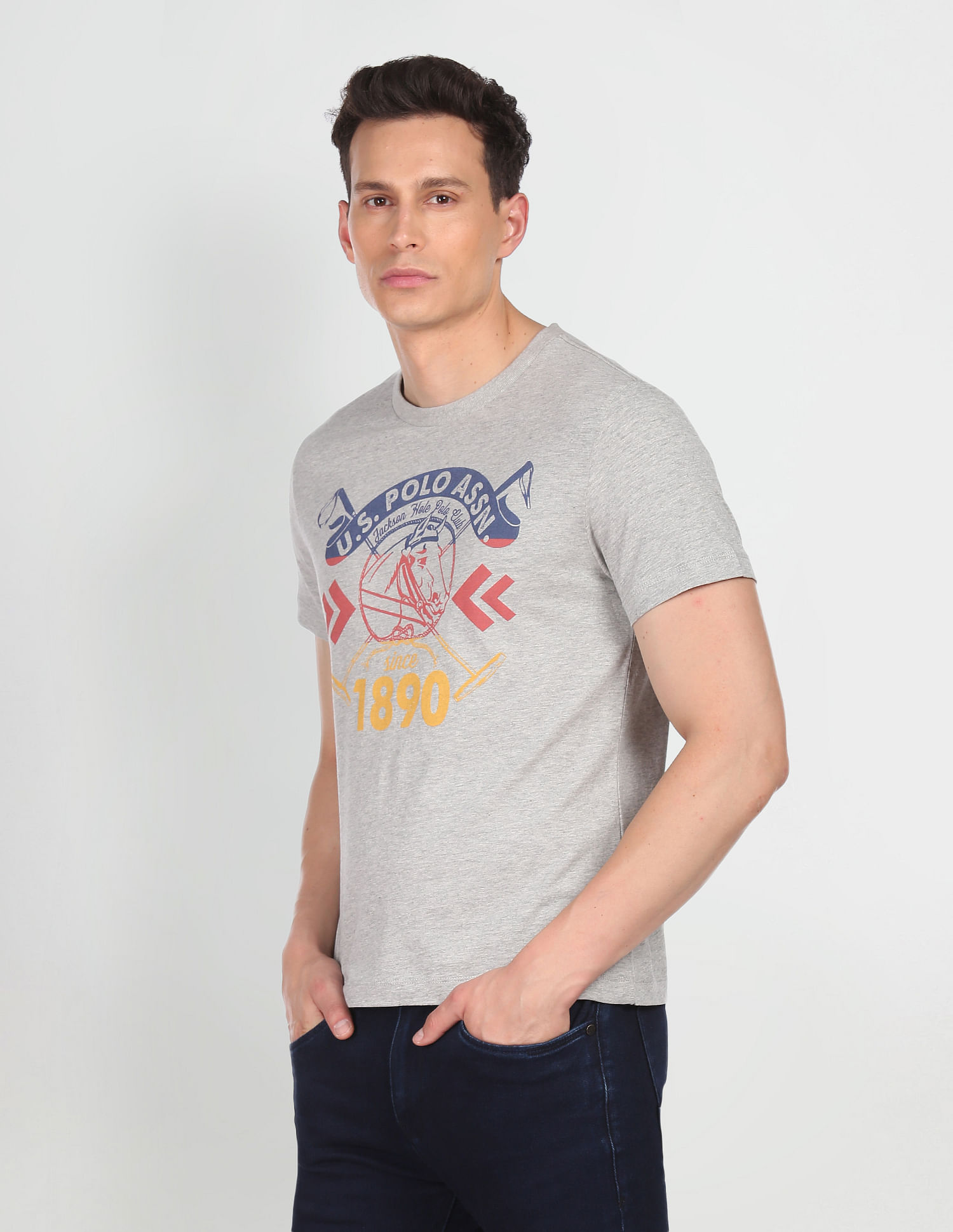 U.S. Polo Assn. Denim Co. Brand Print Heathered T-Shirt