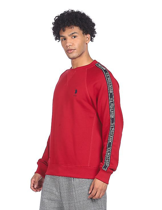 Red on sale polo crewneck