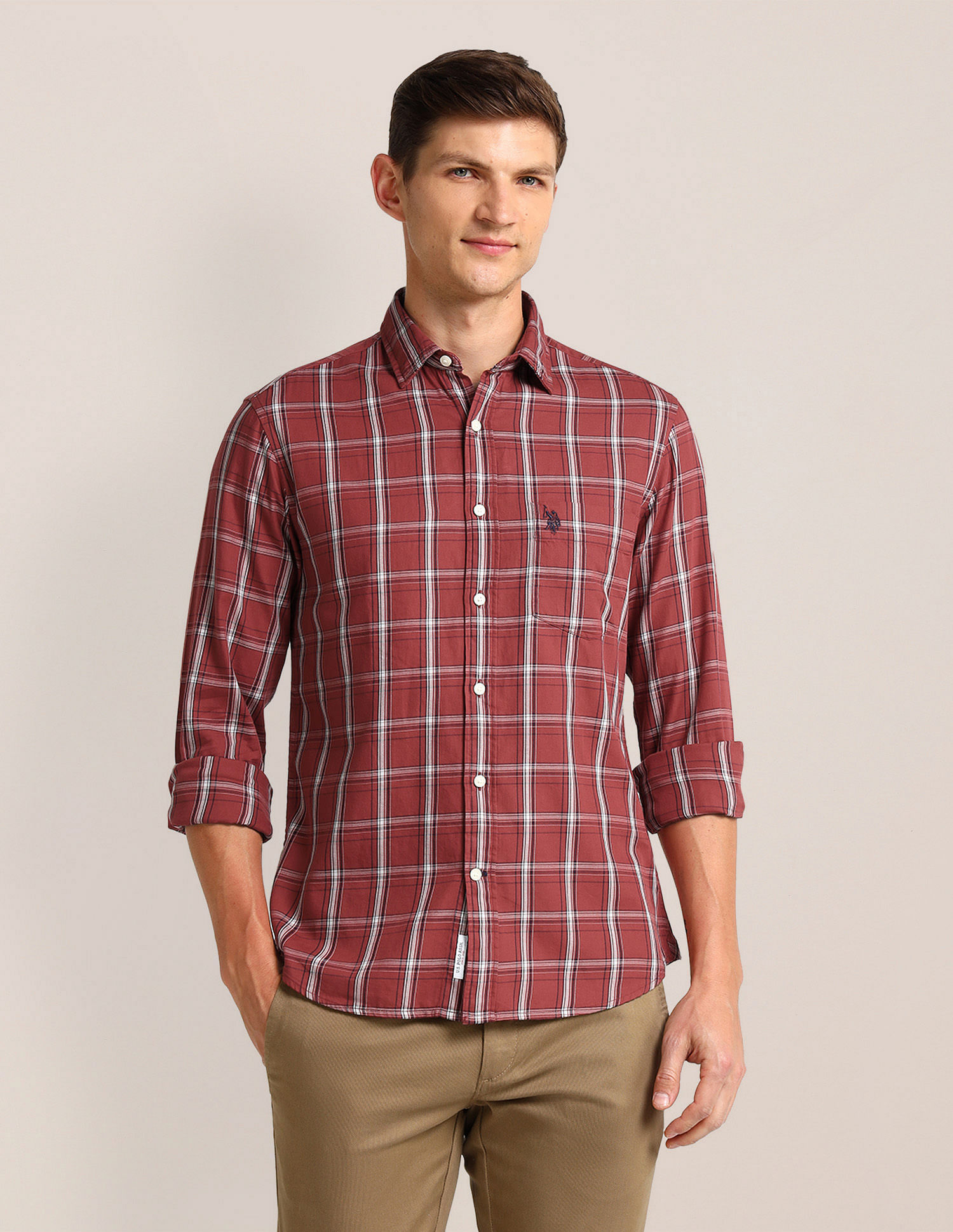 U.S. Polo Assn. Denim Co. Grid Tattersall Checked Twill Shirt