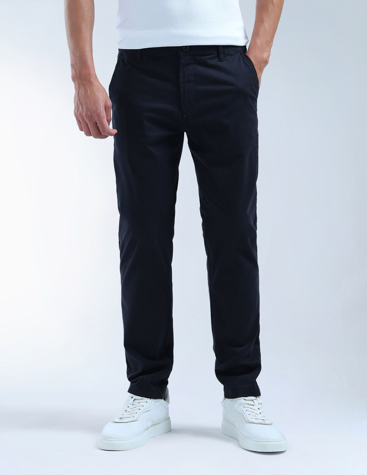 Flying Machine Mid Rise Slash Slim Tapered Fit Trouser