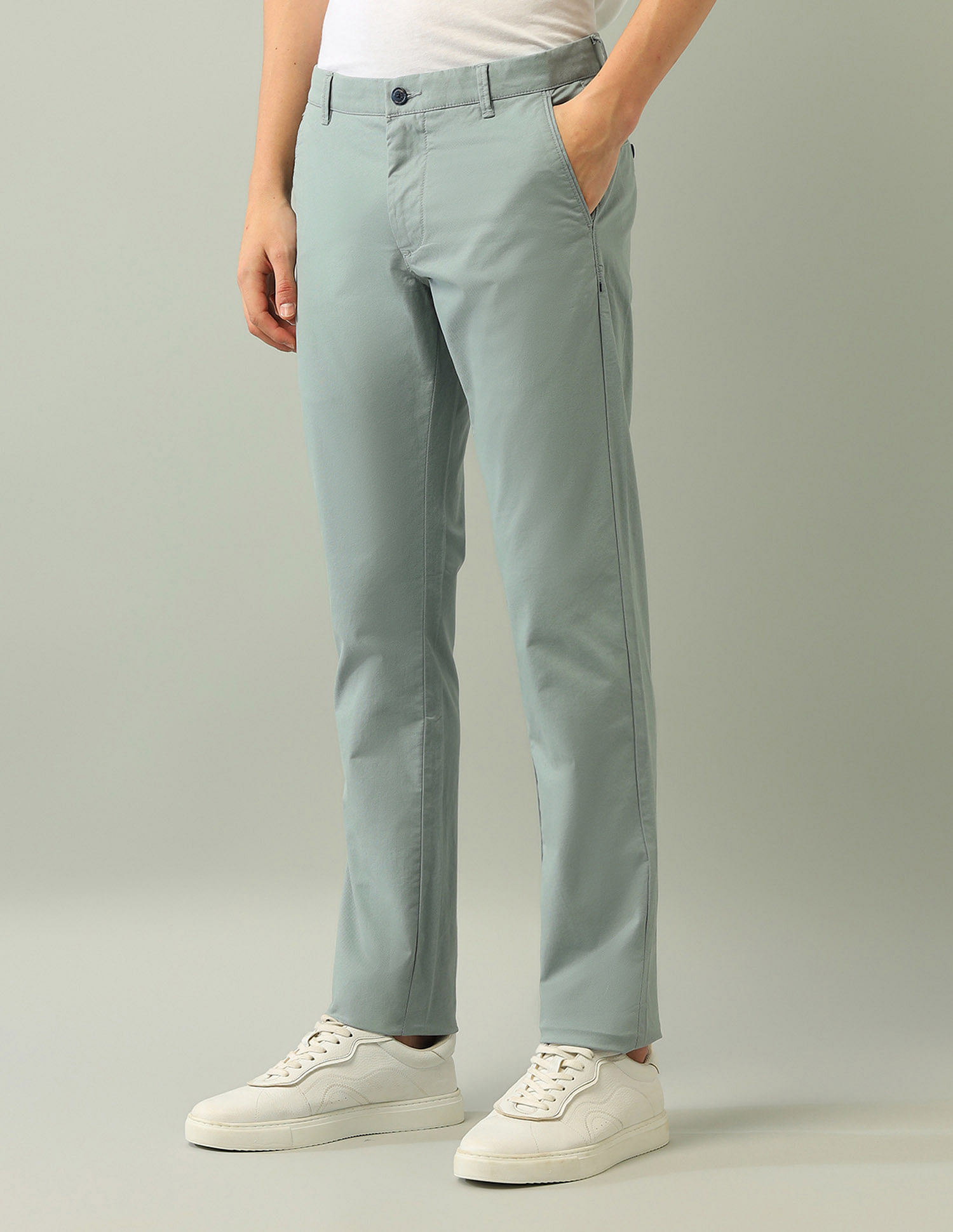 Arrow Sport Solid Mid Rise Trouser