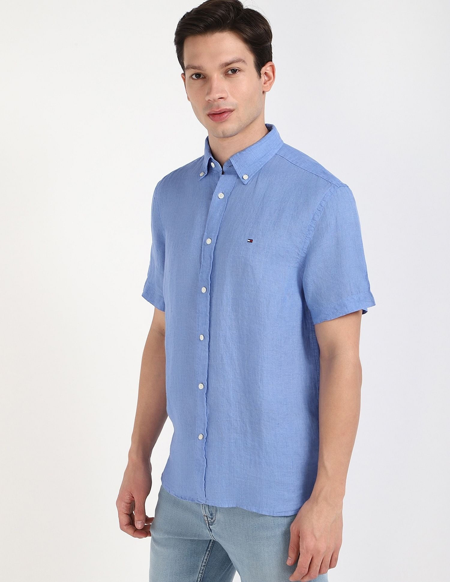 Tommy Hilfiger Solid Regular-Fit Linen Shirt