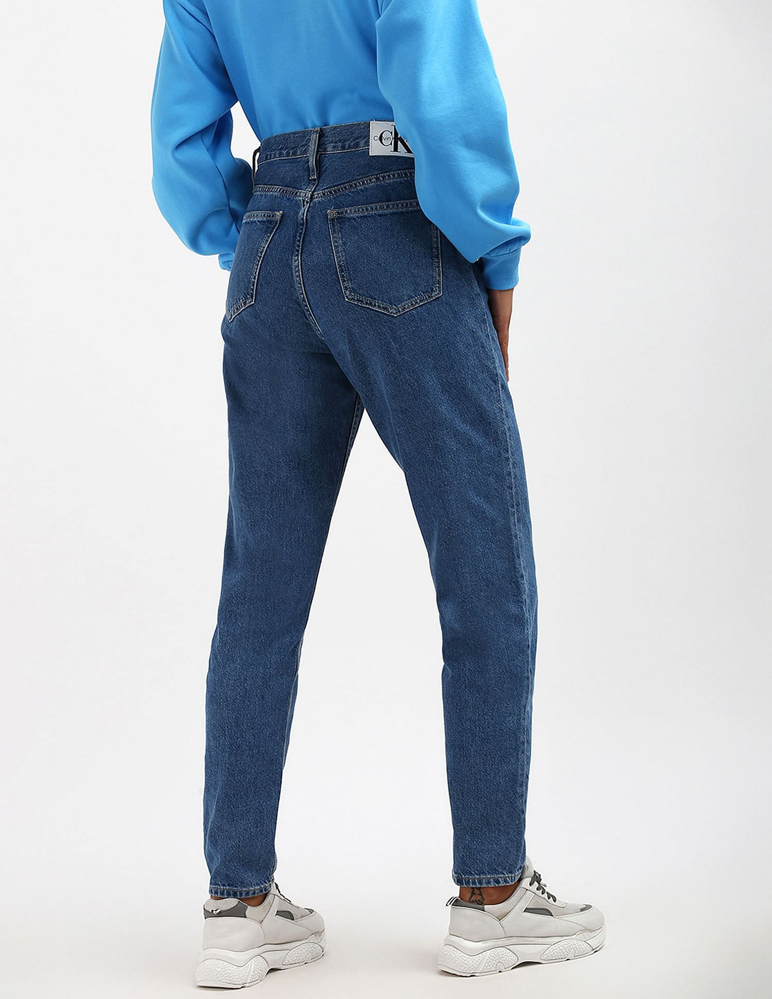 Calvin Klein Women Solid Mom Fit Jeans