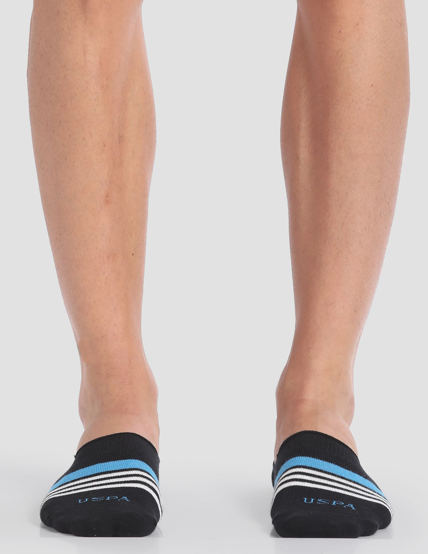 USPA Innerwear Silicone Grip No Show I646 Socks - Pack Of 3