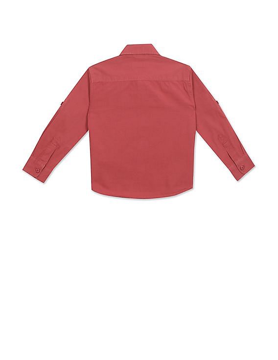 U.S. Polo Assn. Kids Boys Spread Collar Solid Shirt