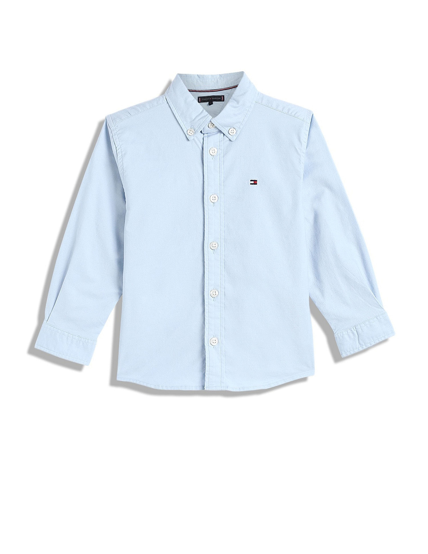 Tommy Hilfiger Kids Boys Solid Regular-Fit Cotton Shirt