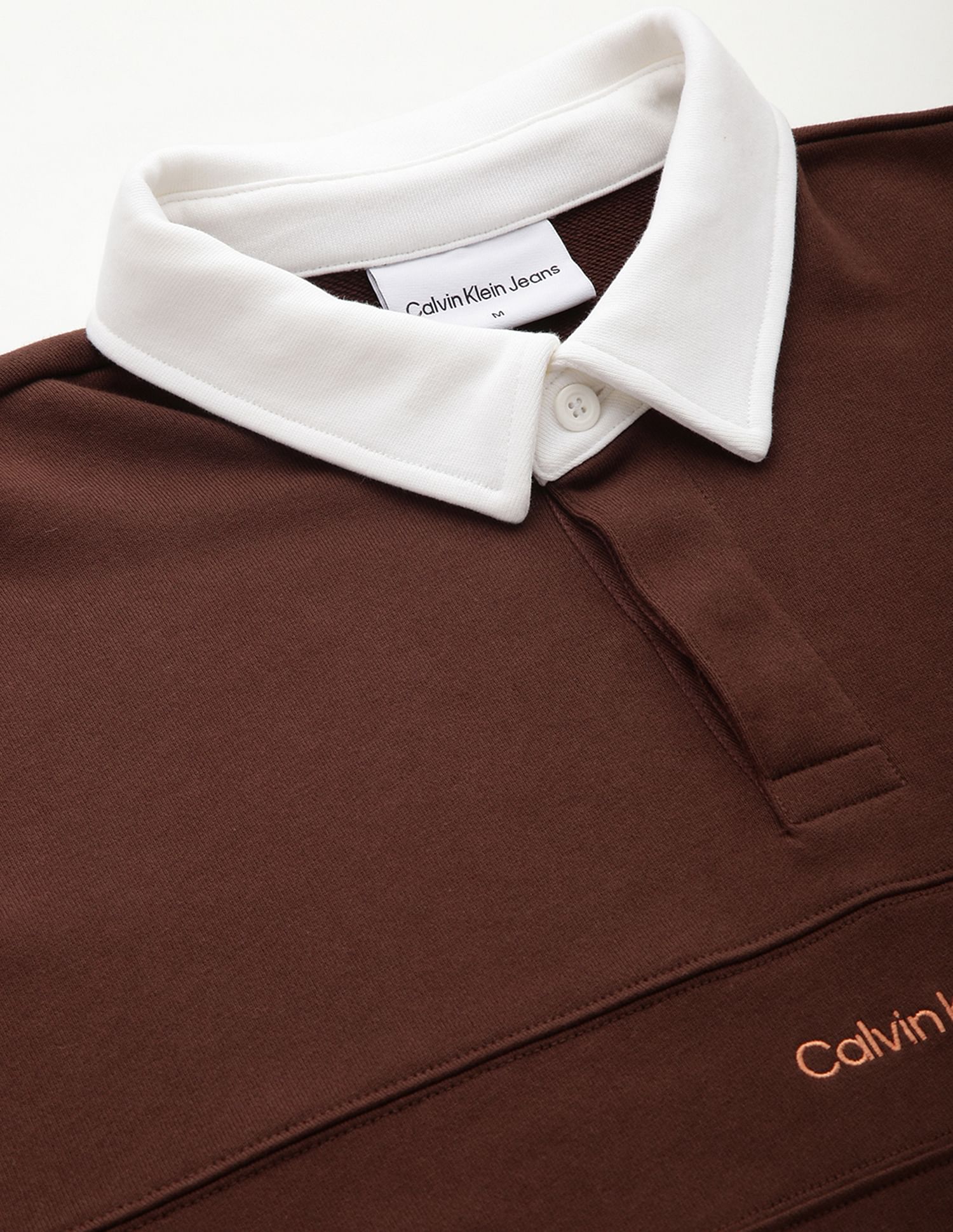 Calvin Klein Shirt Collar Panelled Sweatshirt