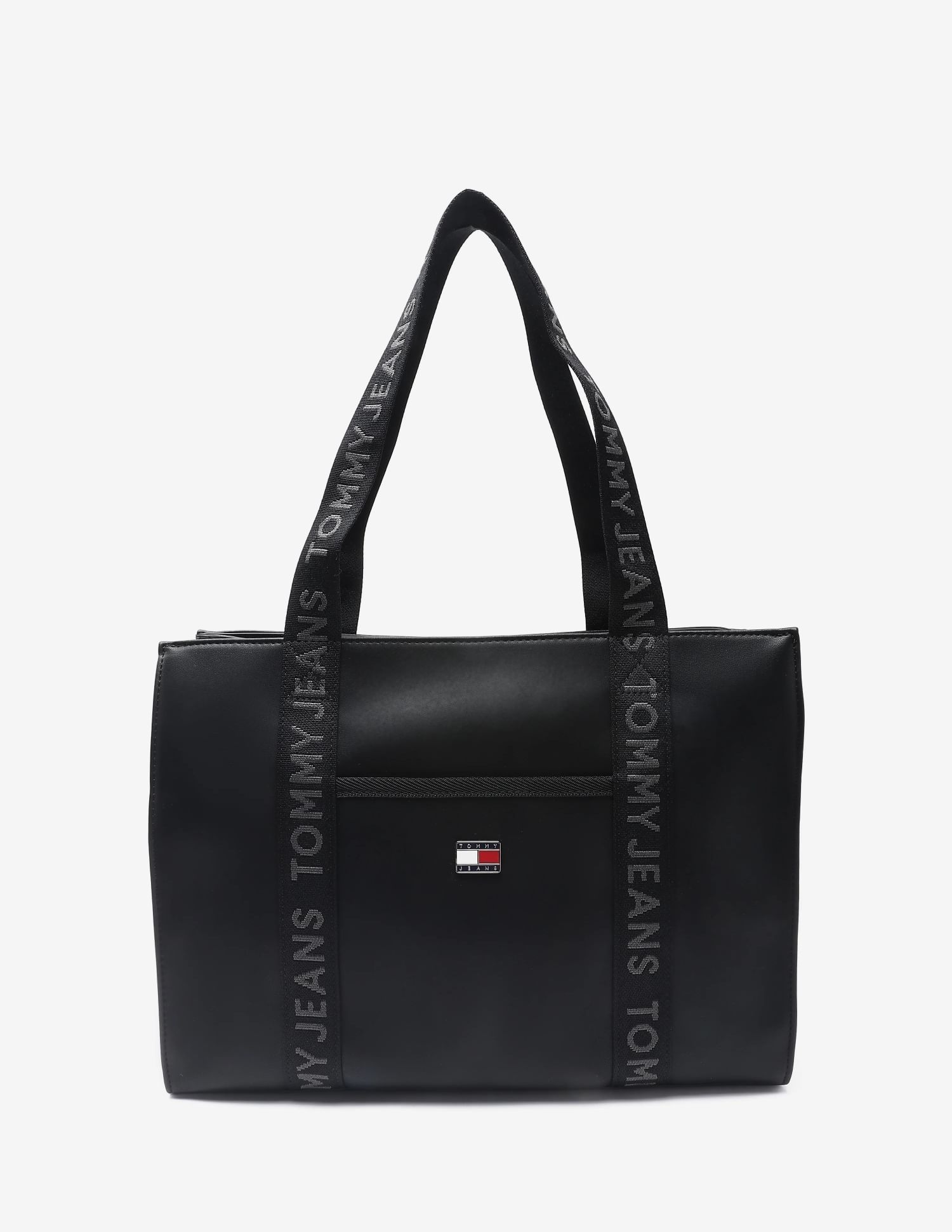 Buy Tommy Hilfiger Logo Black Pu Tote Bag