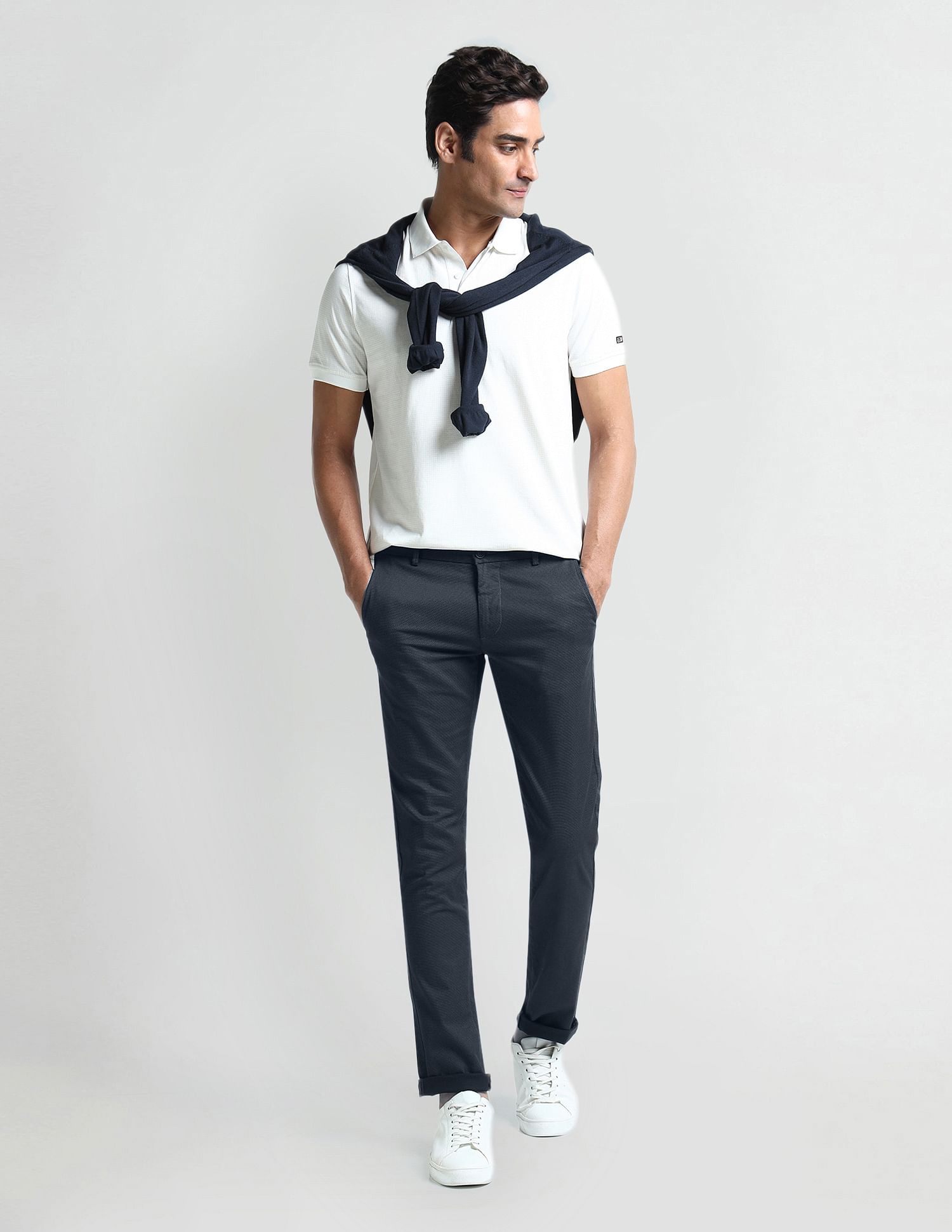 Arrow Sport Slim Fit Geometric Patterned Trousers