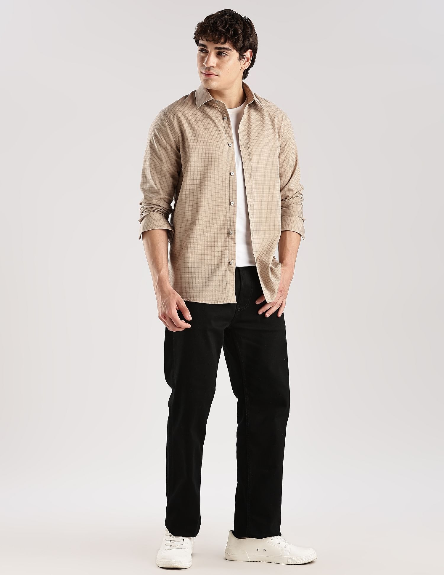 Calvin Klein Jeans Checks Slim-Fit Dobby Woven Shirt