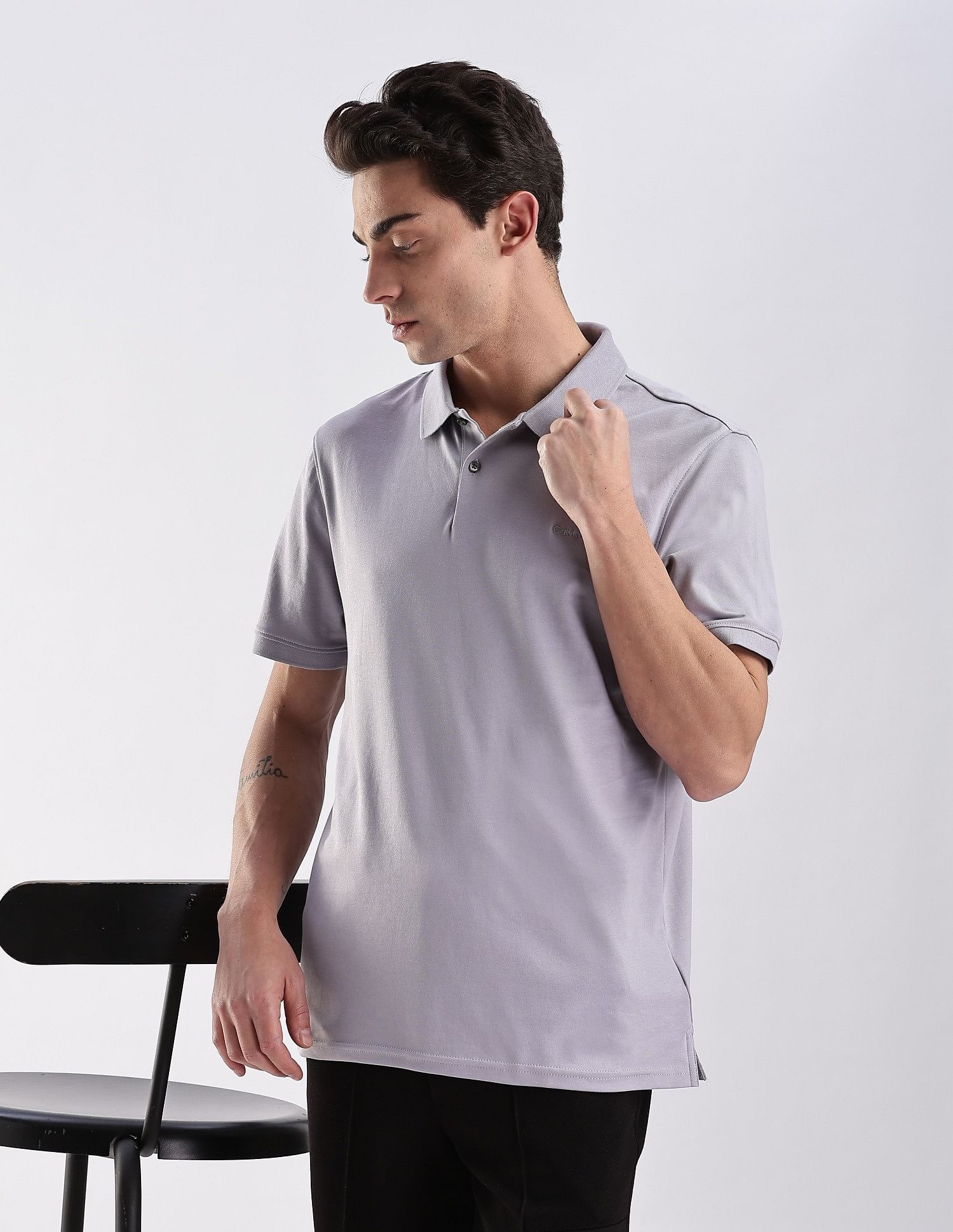 Calvin Klein Jeans Regular-Fit Solid Cotton Polo Shirt