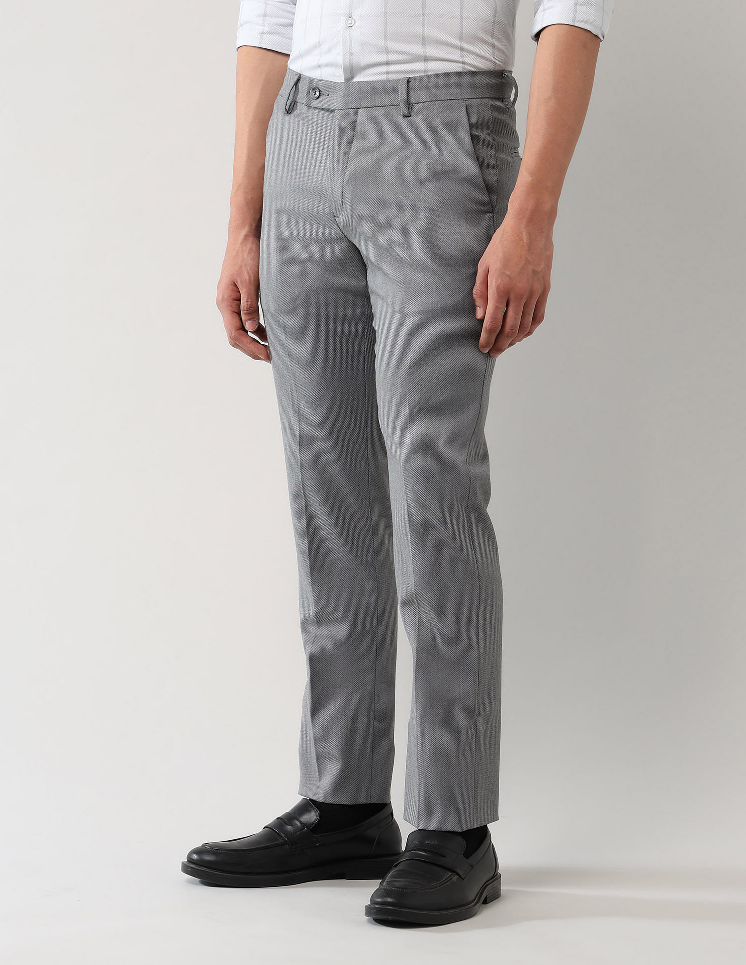 Arrow Regular Fit Textured Trousers