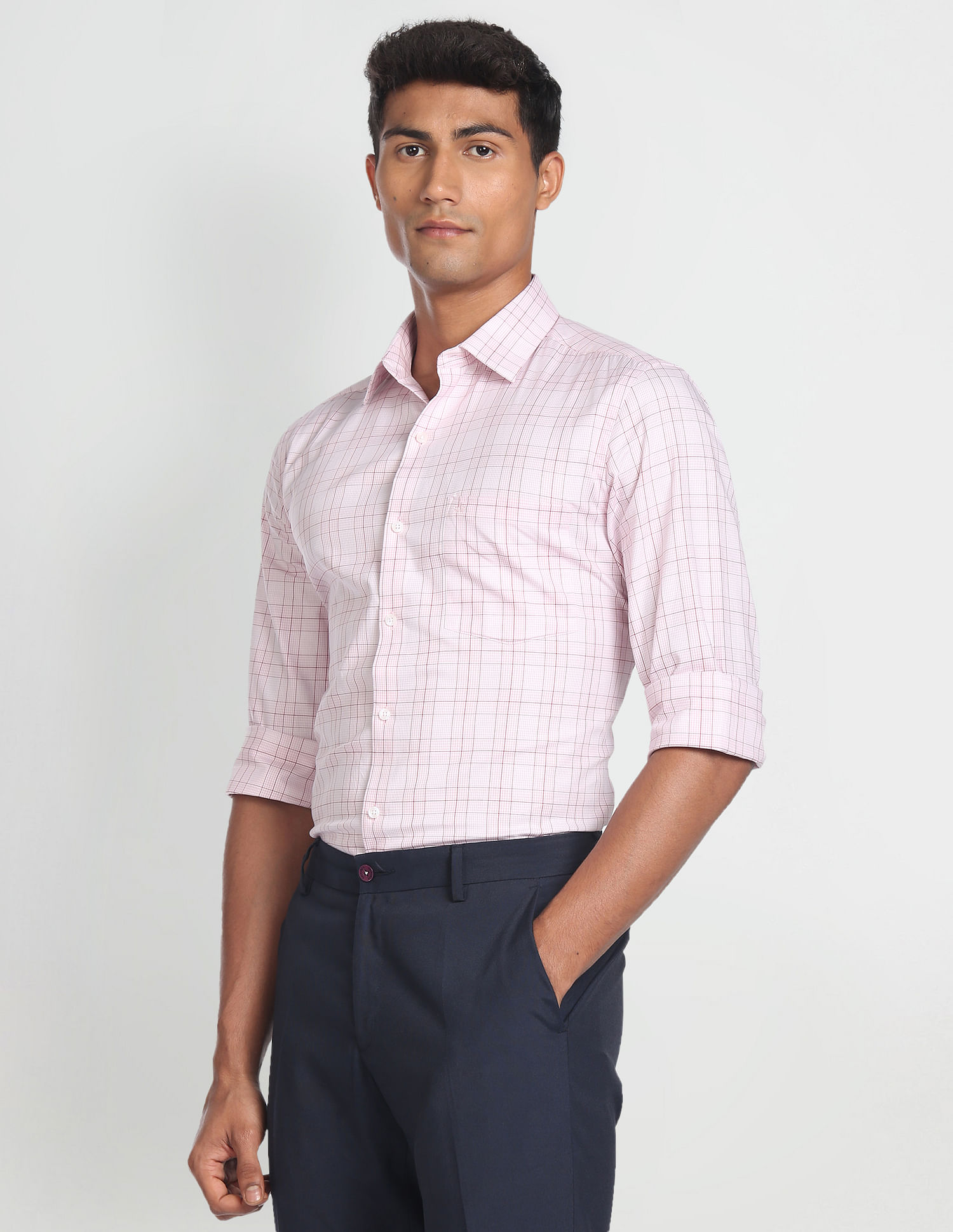 Arrow Classic Regular Fit Tartan Formal Shirt