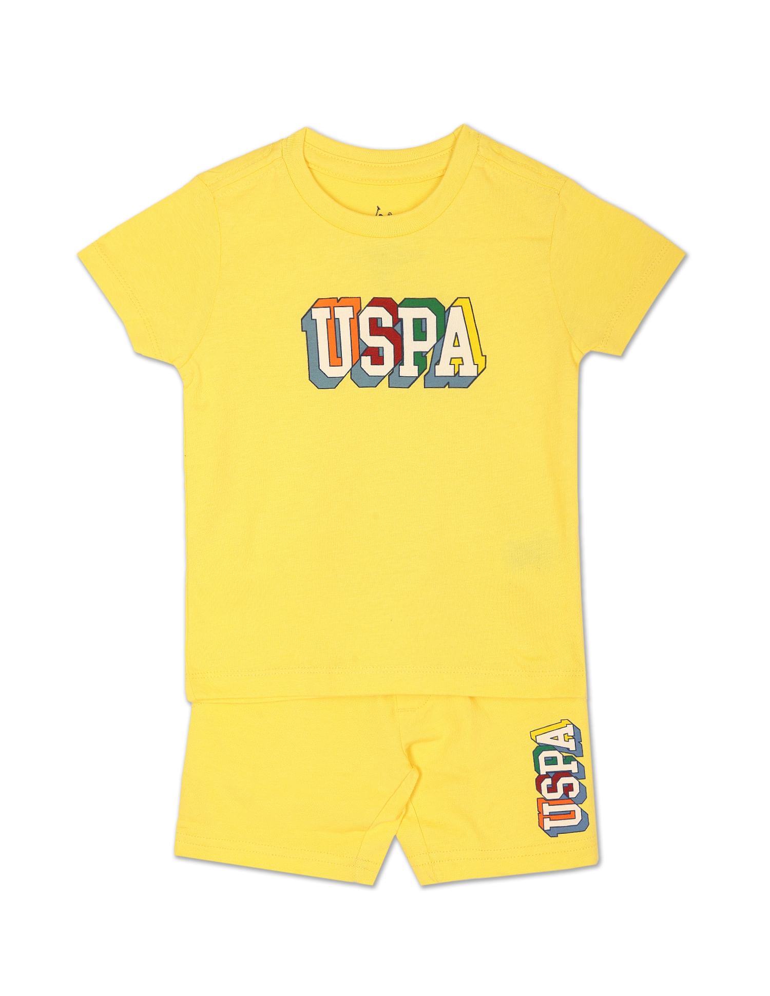 U.S. Polo Assn. Kids Boys Yellow Printed Sets