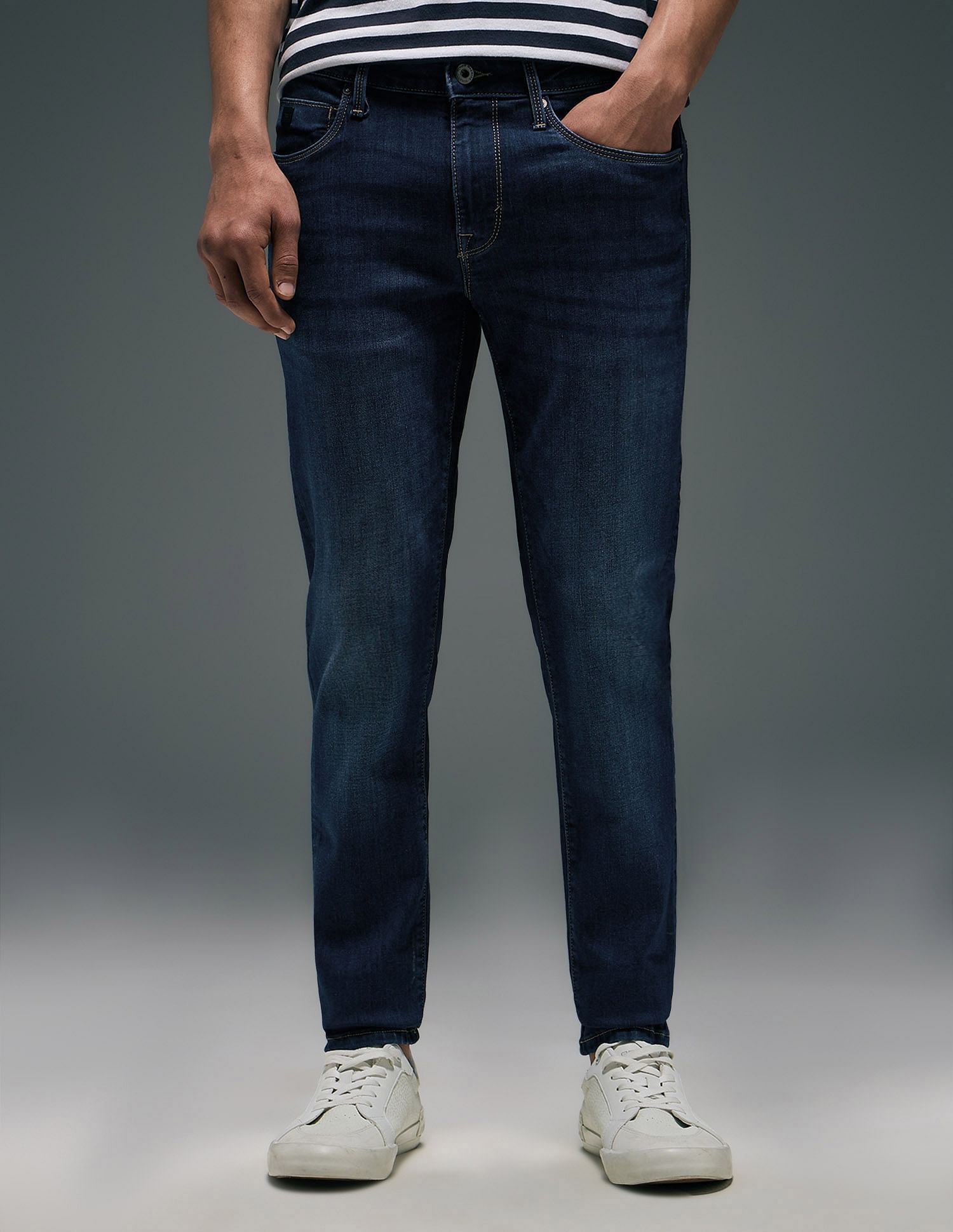 Flying Machine Jackson Super Skinny Fit Dark Washed Jeans