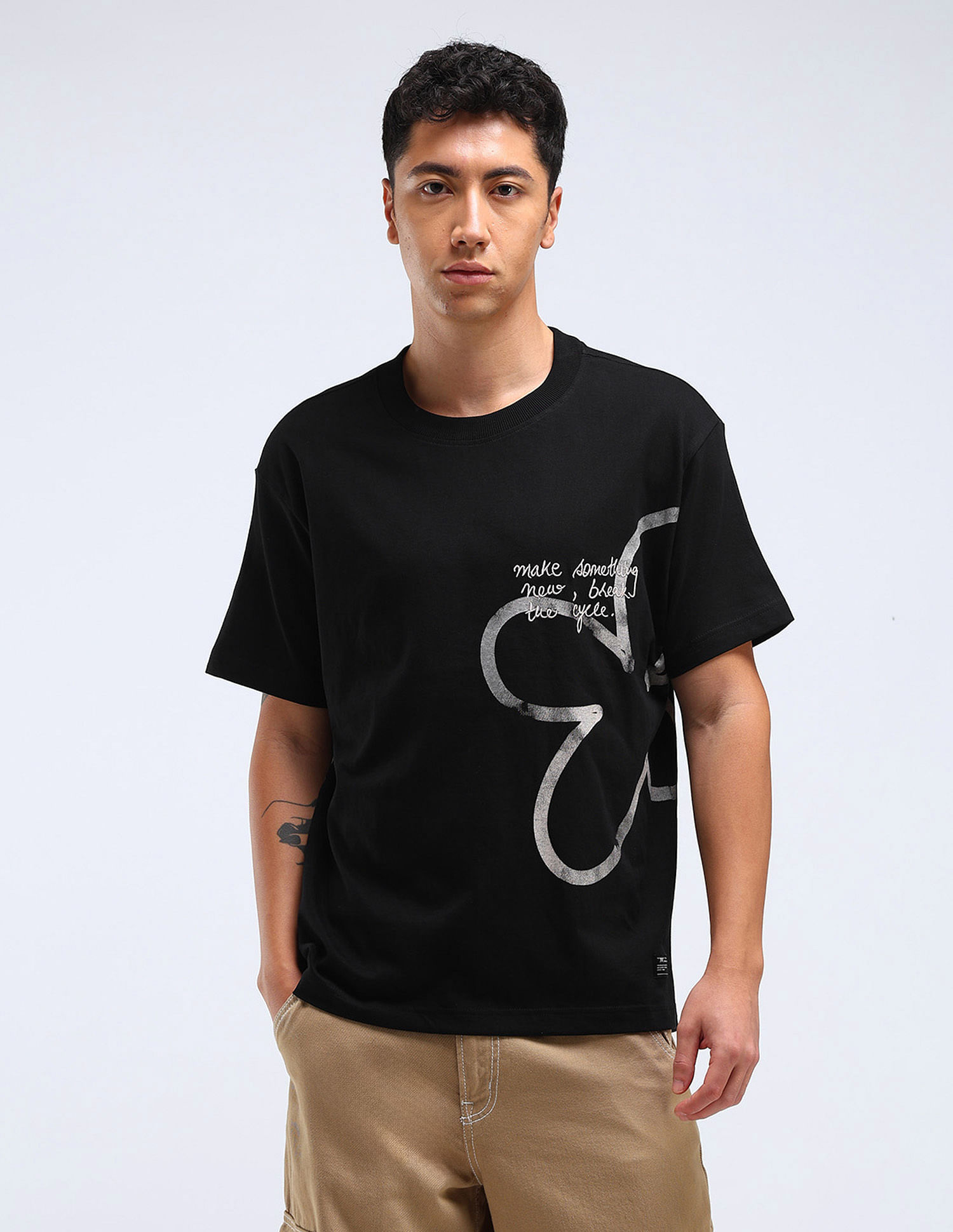 Flying Machine Abstract Print Relaxed Fit T-Shirt