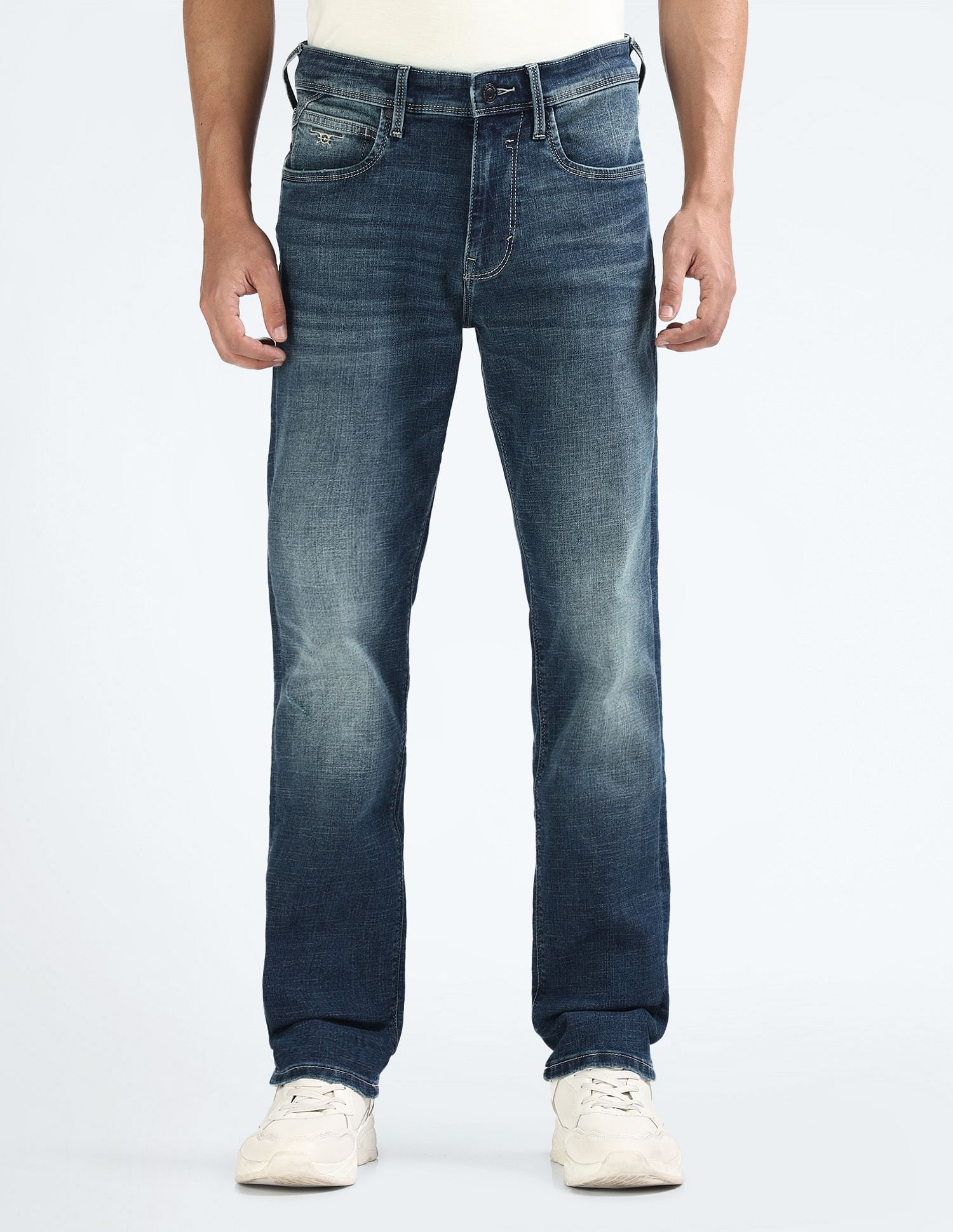 Flying Machine Freddie Slim Straight Stone Wash Jeans