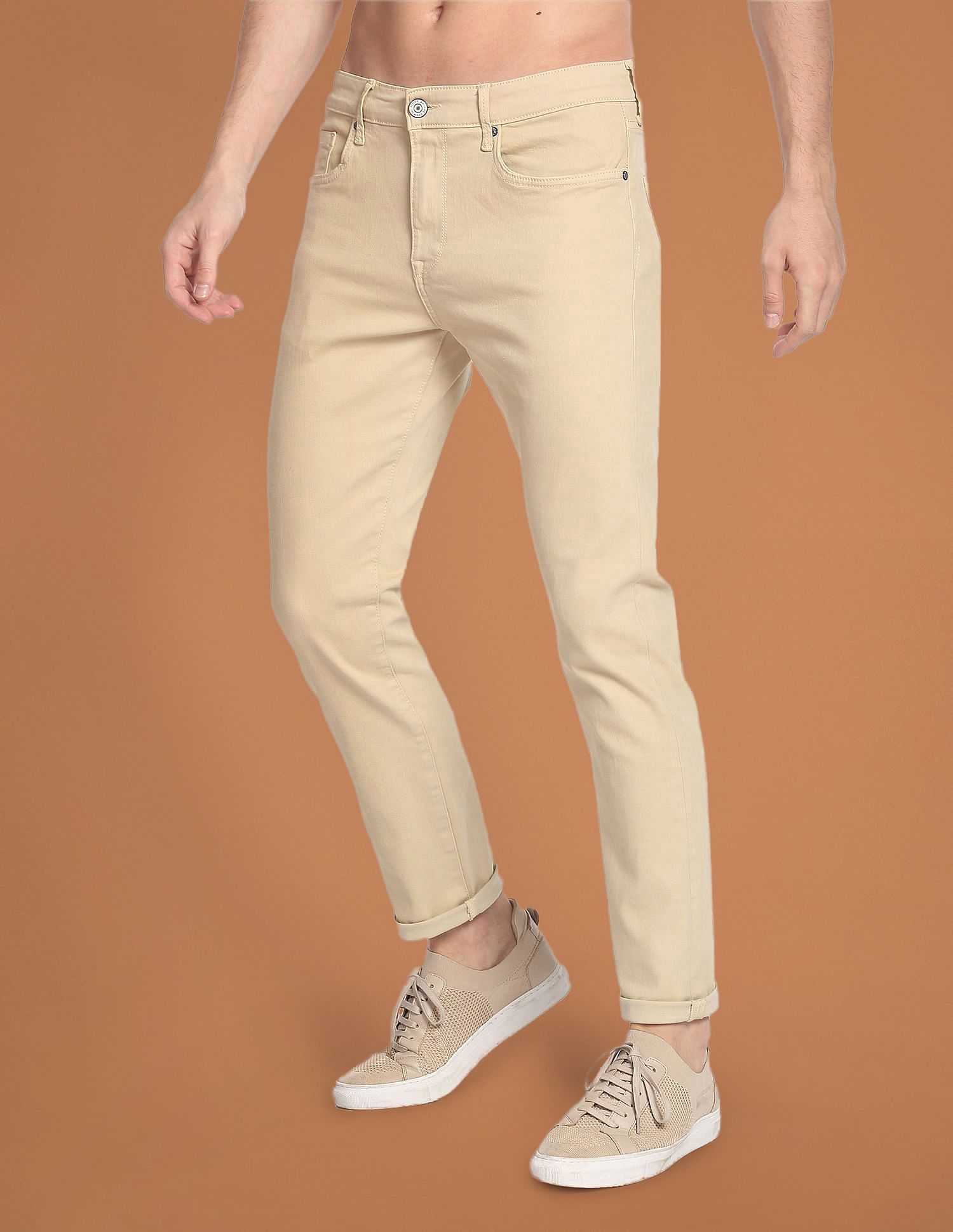 Flying Machine Slash Slim Tapered Clean Look Coloured Jeans