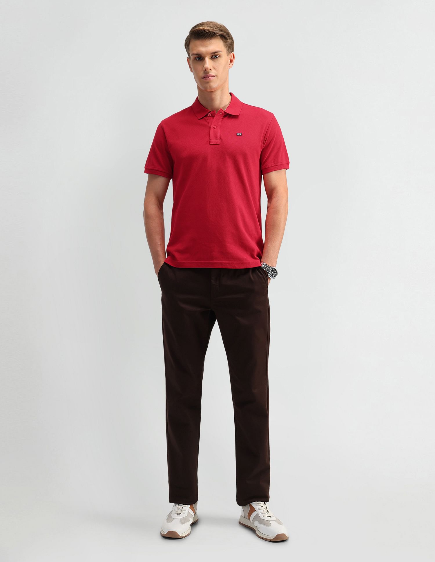 Arrow Sports Solid Regular Fit Polo Shirt