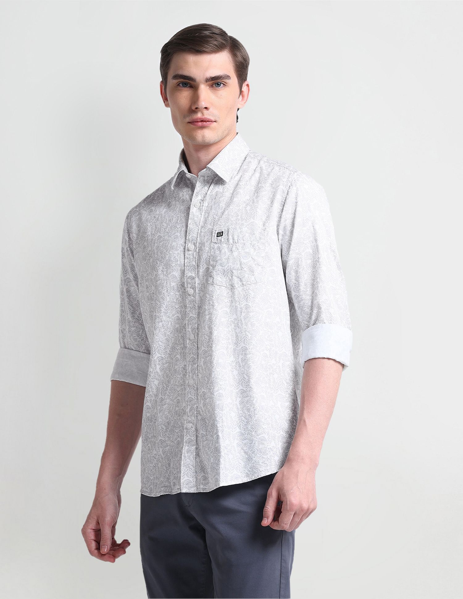 Arrow Sport Tropical Print Manhattan Slim Fit Shirt