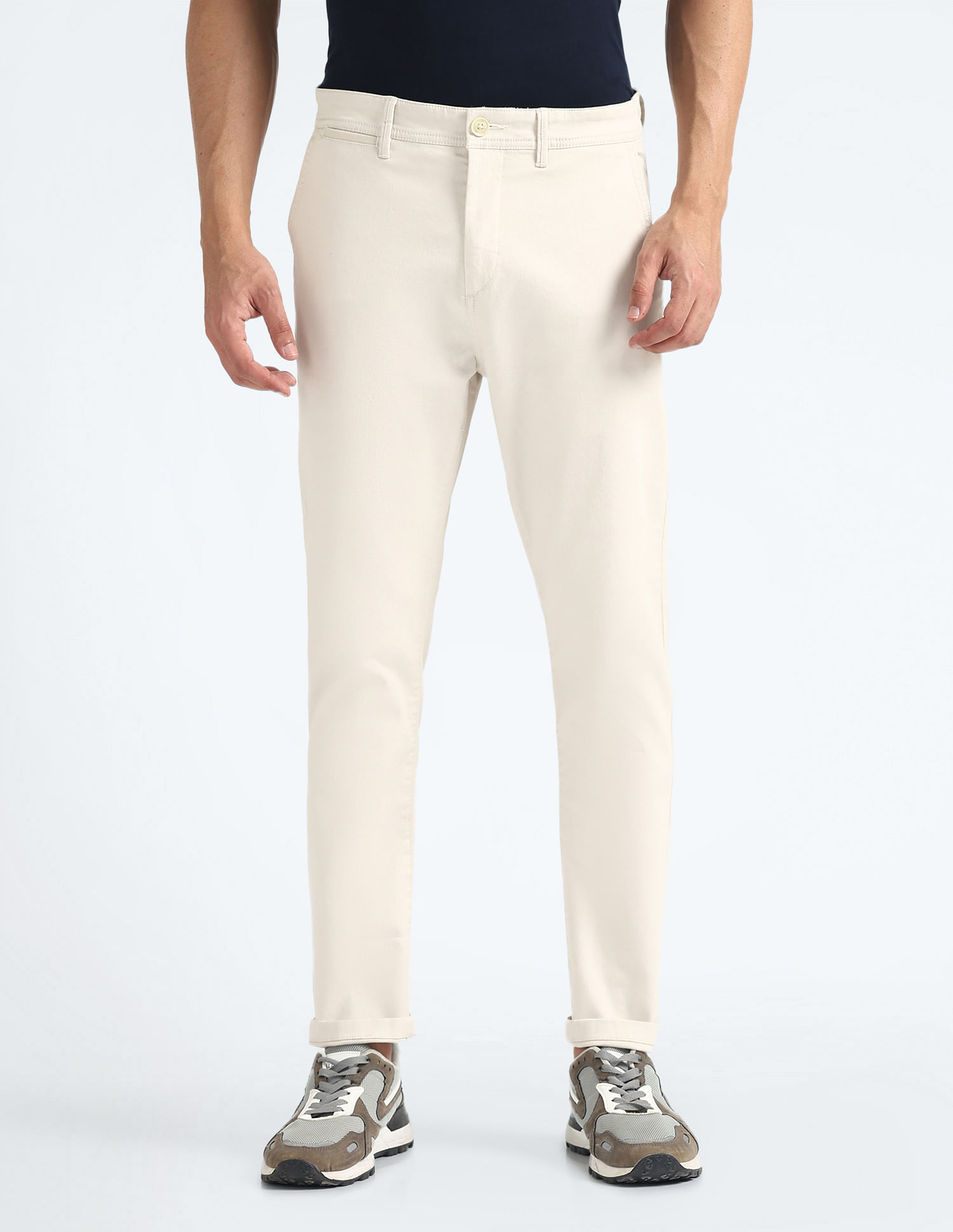 Flying Machine Slash Slim Tapered Solid Chinos