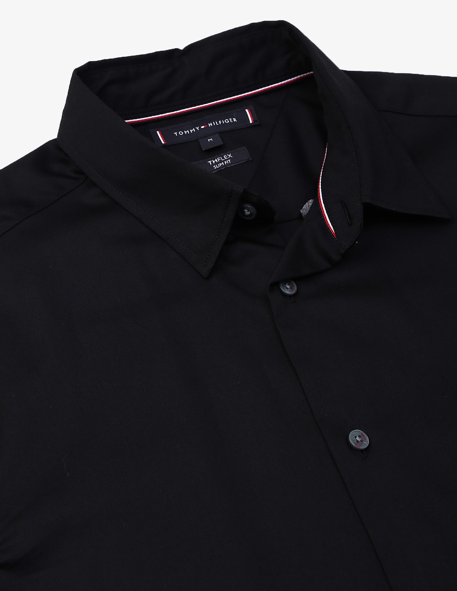 Tommy Hilfiger Solid Satin Slim Fit Shirt
