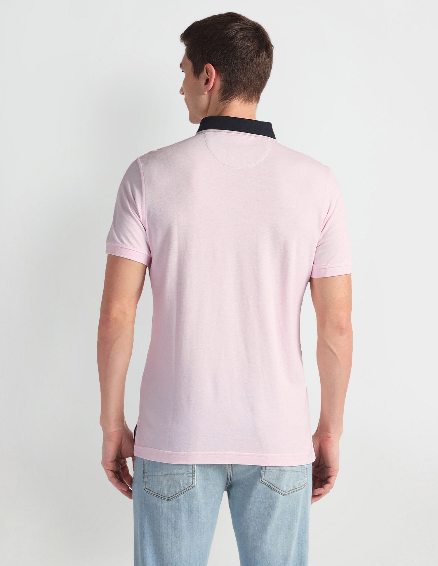 Arrow Sports Colour Block Contrast Collar Polo Shirt