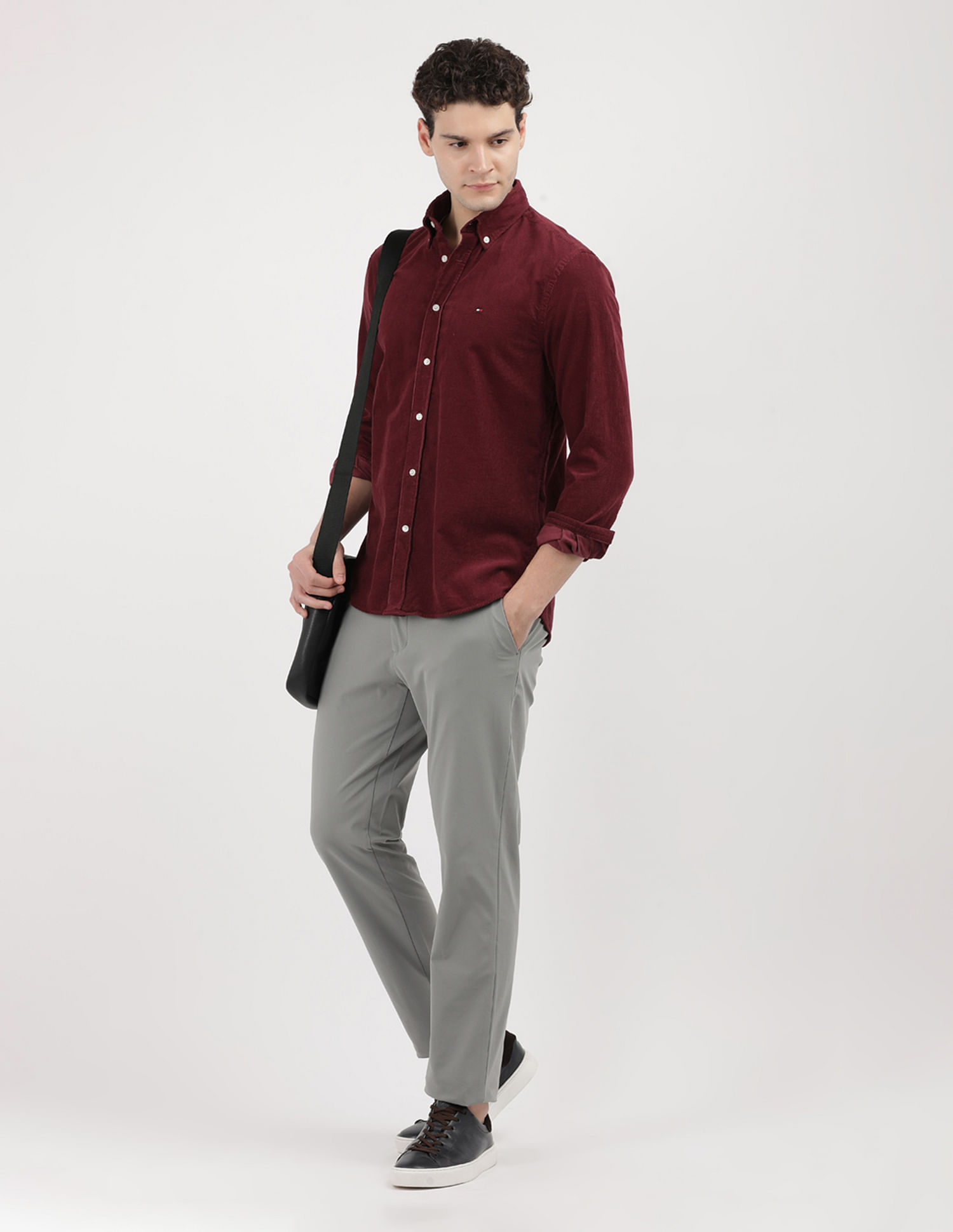 Tommy Hilfiger Solid Corduroy Regular Fit  Shirt