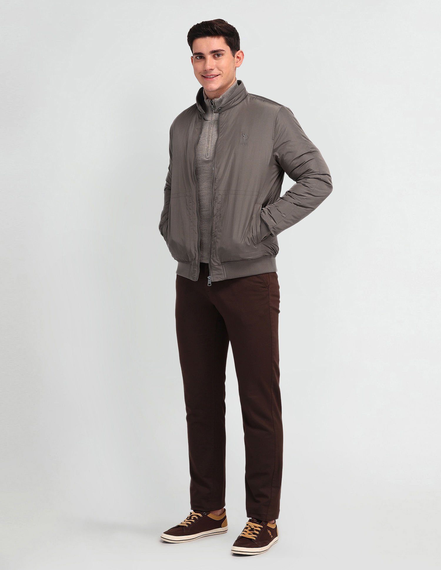 U.S. Polo Assn. Denim Co. Regular Fit Solid Casual Jacket