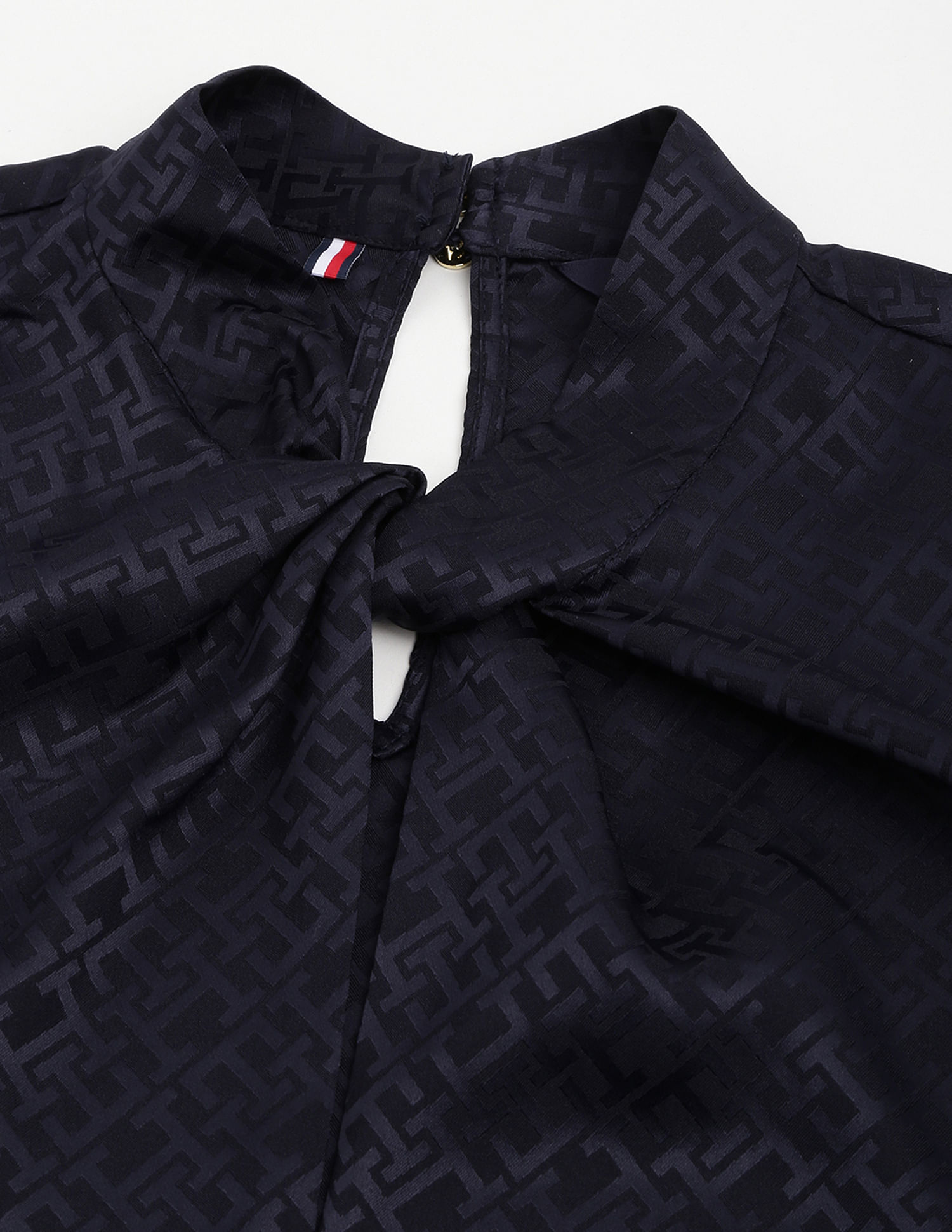 Tommy Hilfiger Jacquard Knot Neck Top