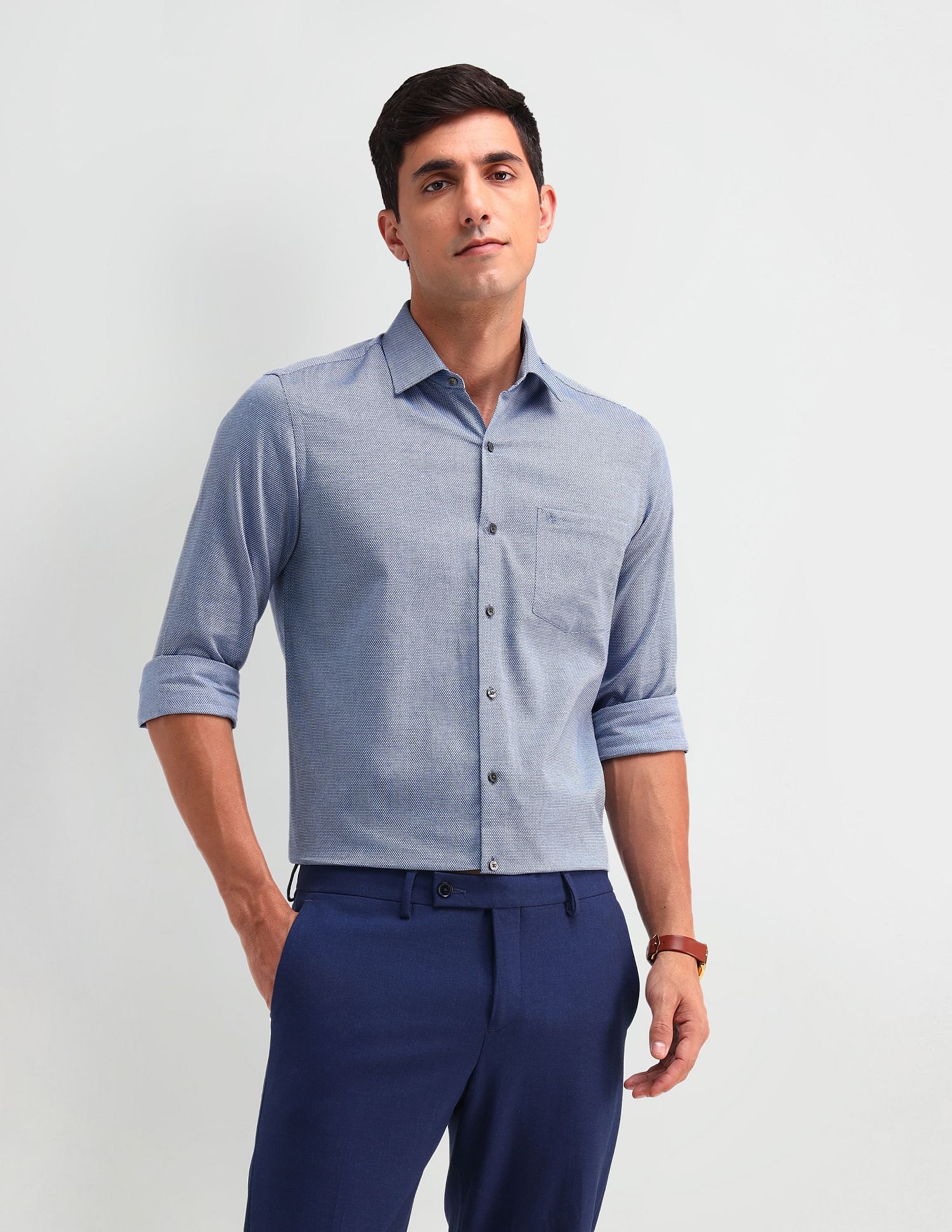Arrow Slim Fit Dobby Printed Shirt
