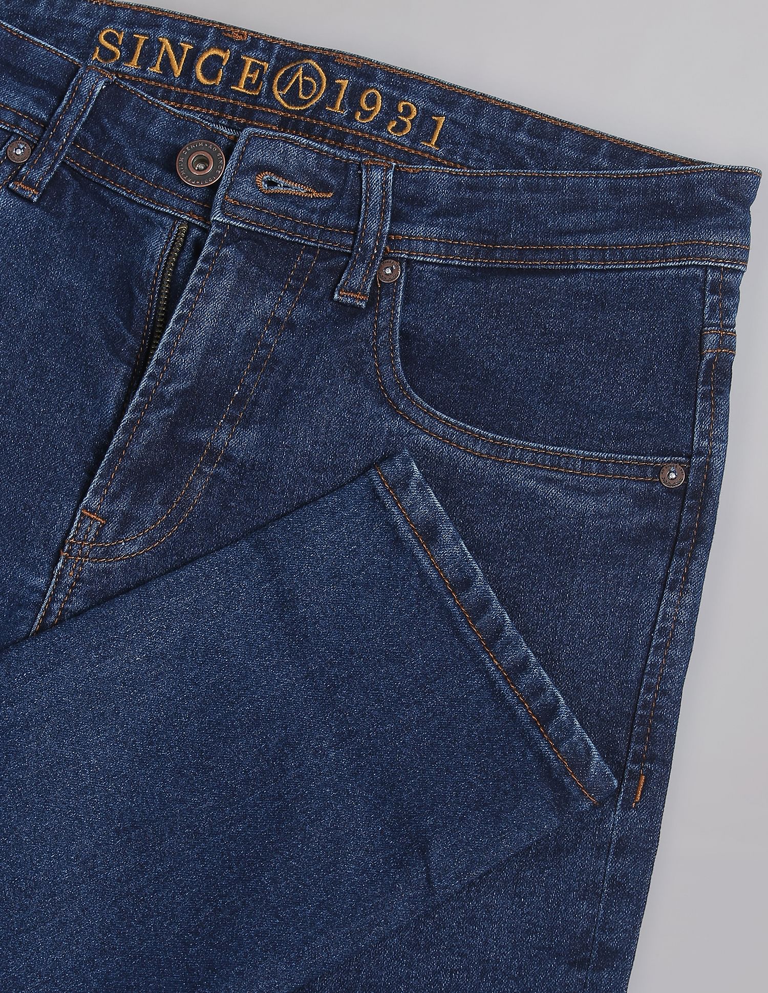 AD by Arvind Skinny Fit Rinsed Jeans