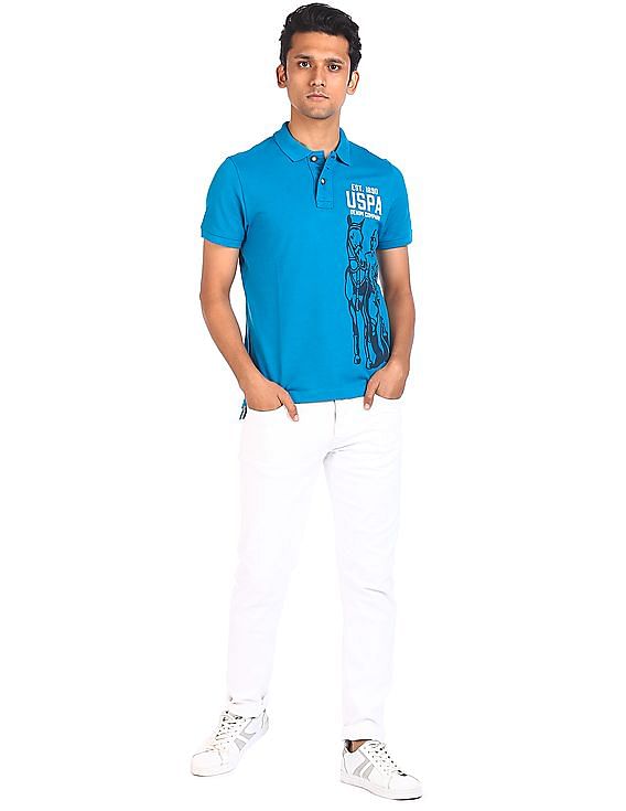 U.S. Polo Assn. Denim Co. Brand Print Pique Polo Shirt