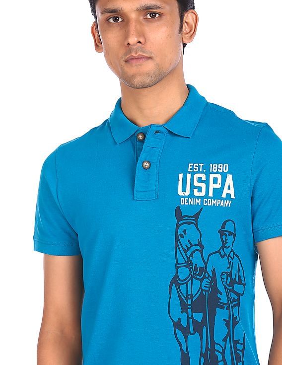 U.S. Polo Assn. Denim Co. Brand Print Pique Polo Shirt