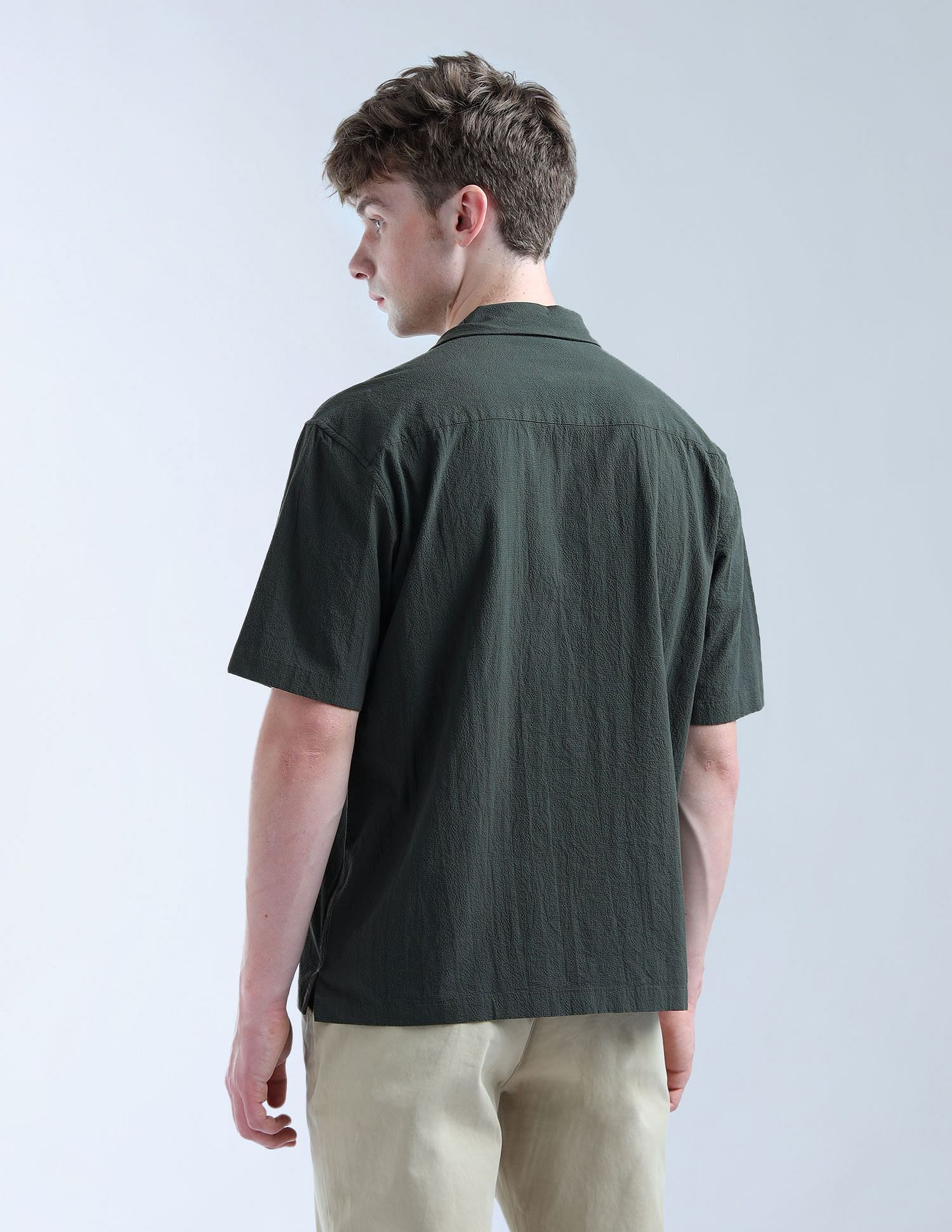 Flying Machine Textured Oversized Fit Digitopia Shirt