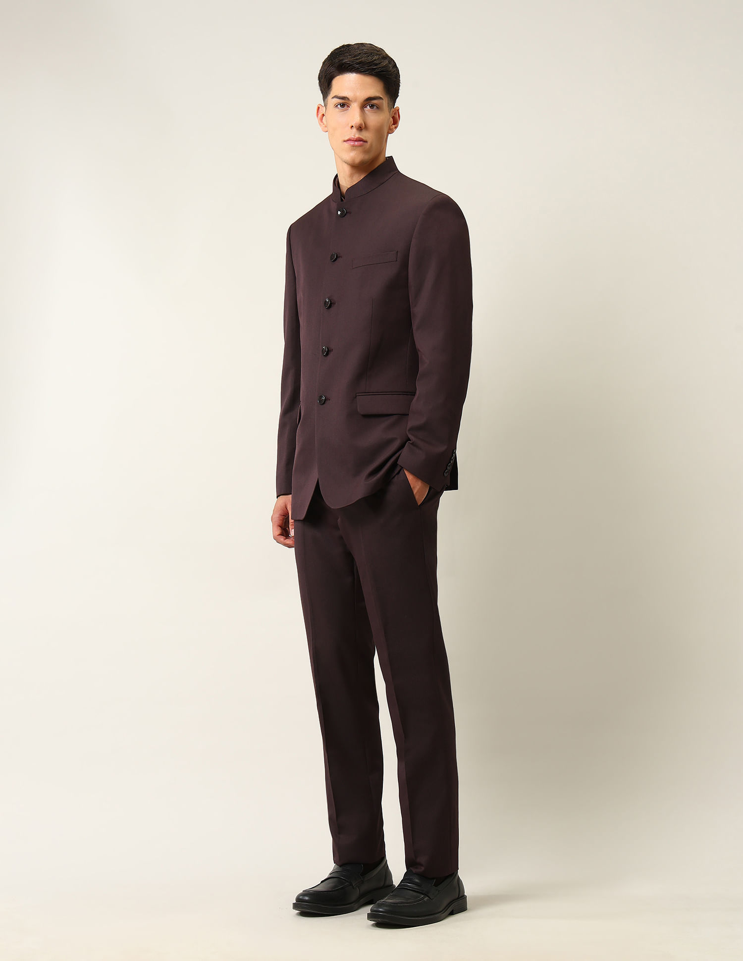 Buy Arrow Mandarin Collar Two Piece Ceremony Suit - NNNOW.com