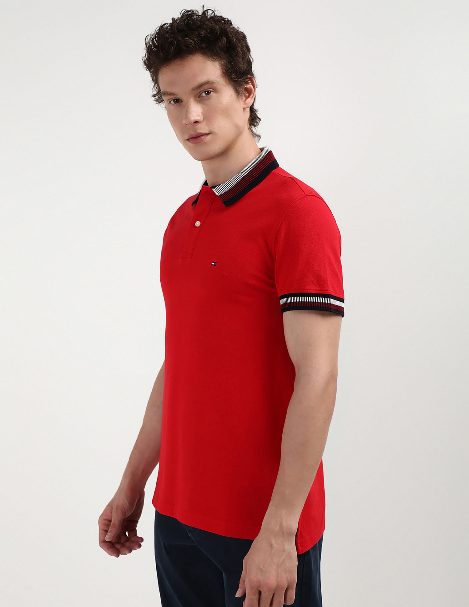 Tommy Hilfiger Two Tone Collar Regular Polo Shirt