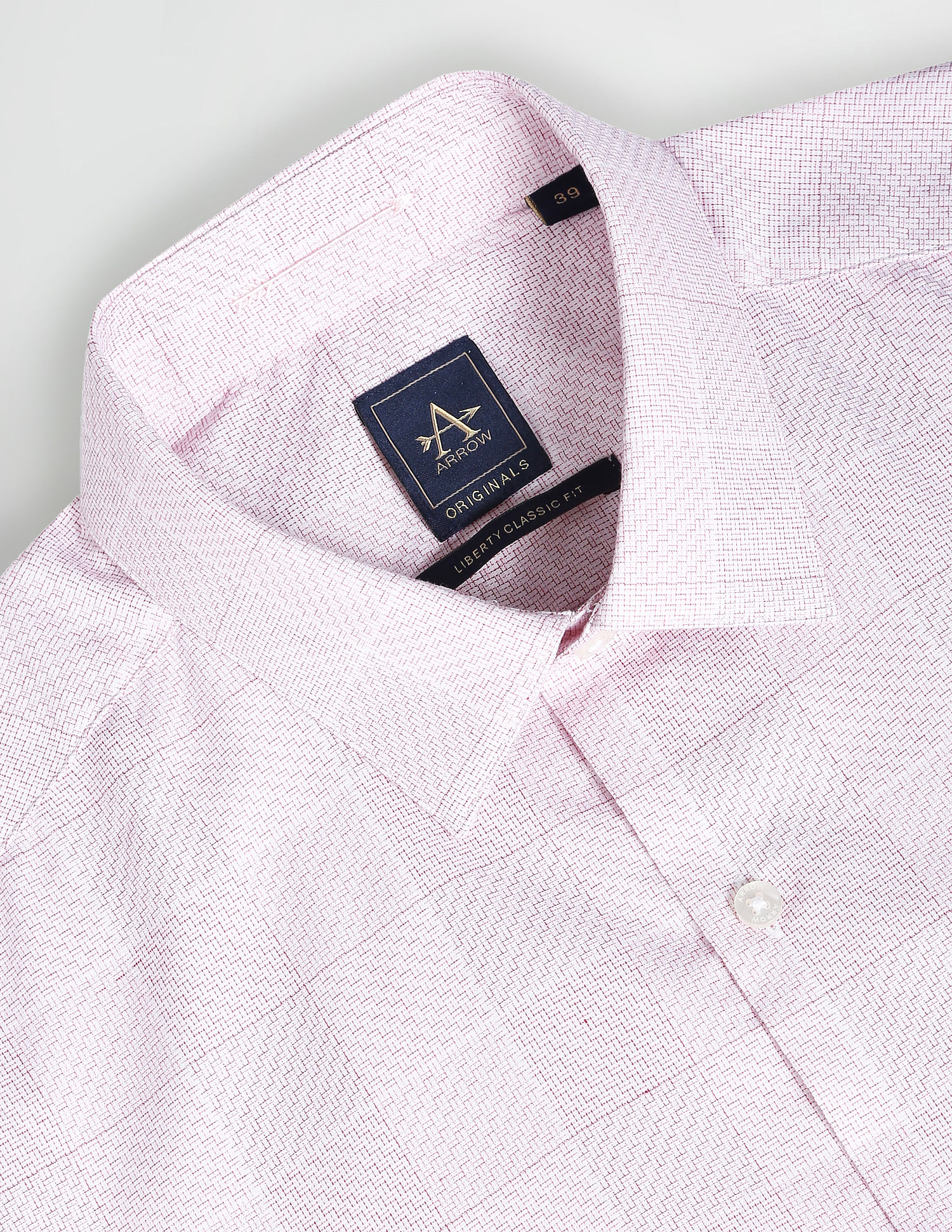 Arrow Woven Patterned Grid Formal Shirt