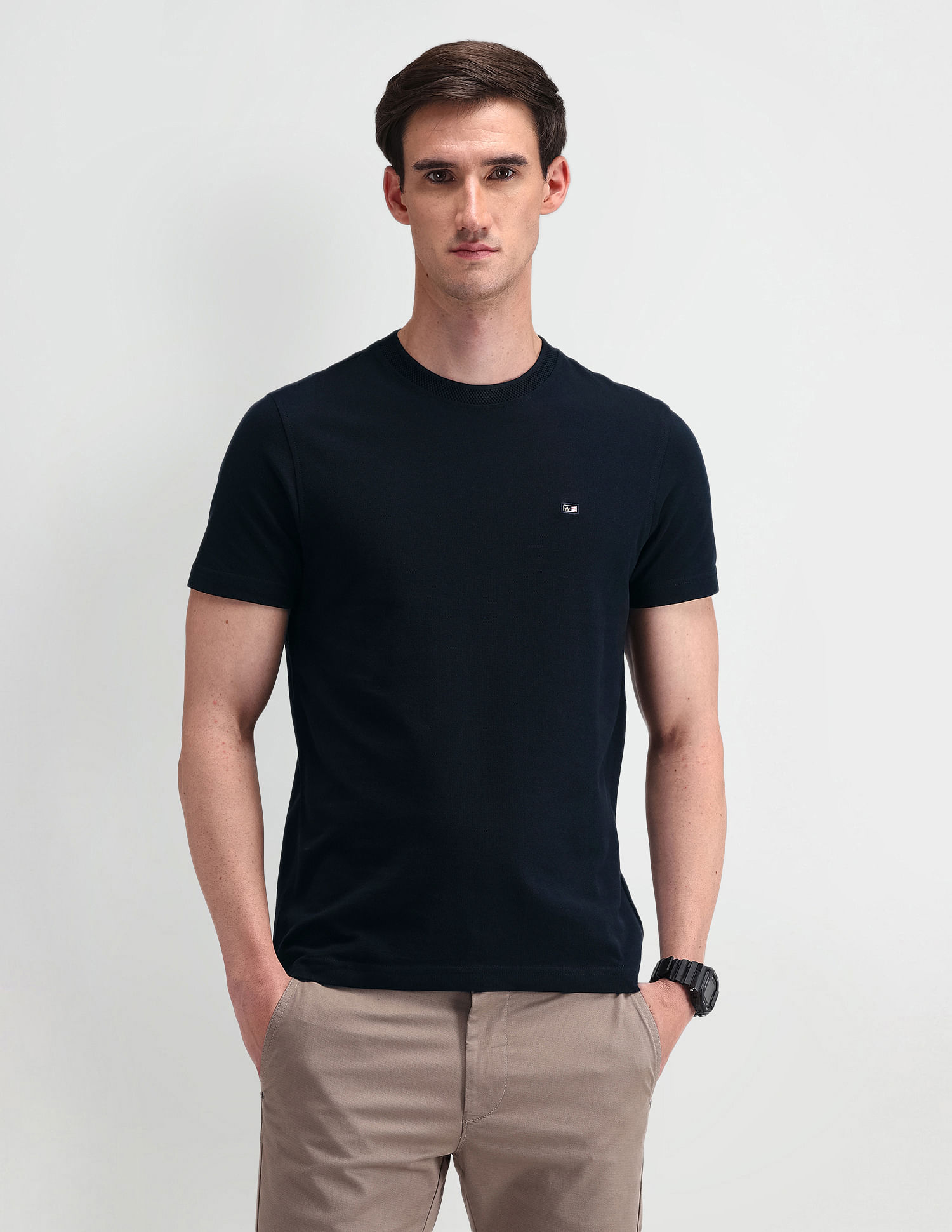 Arrow Sport Round Neck Solid T-Shirt