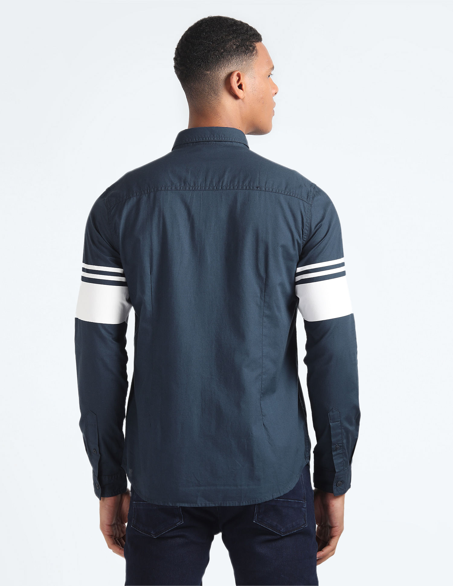 Flying Machine Colour Block Cotton Shirt