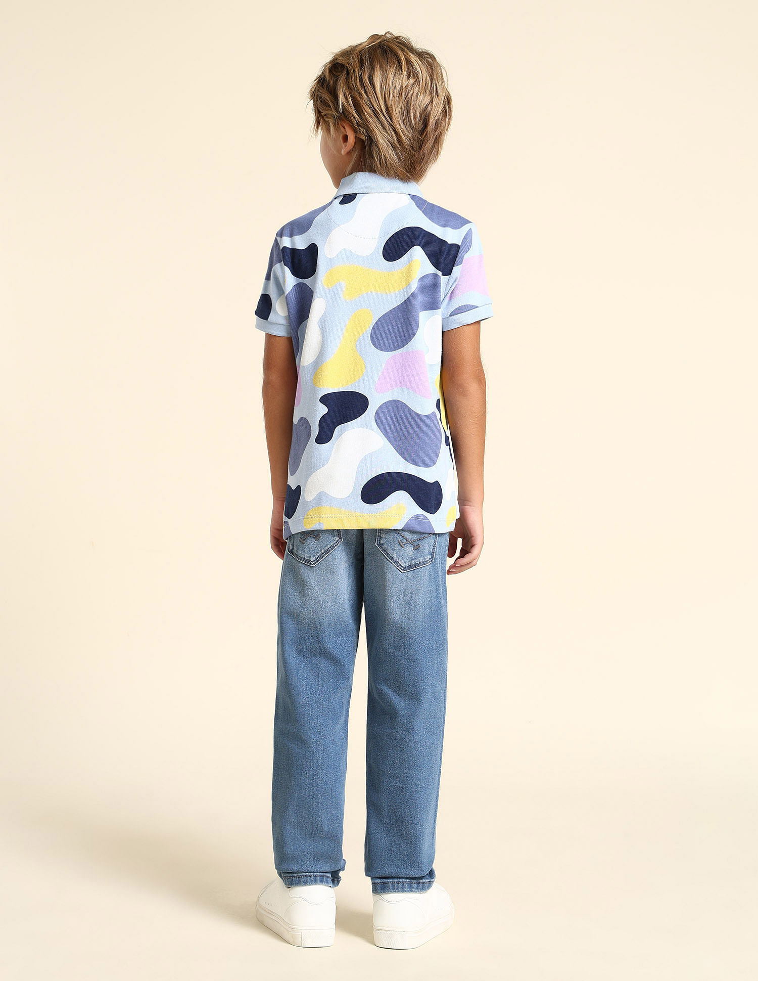 U.S. Polo Assn. Kids Boys Regular Fit Abstract Printed Polo Shirt