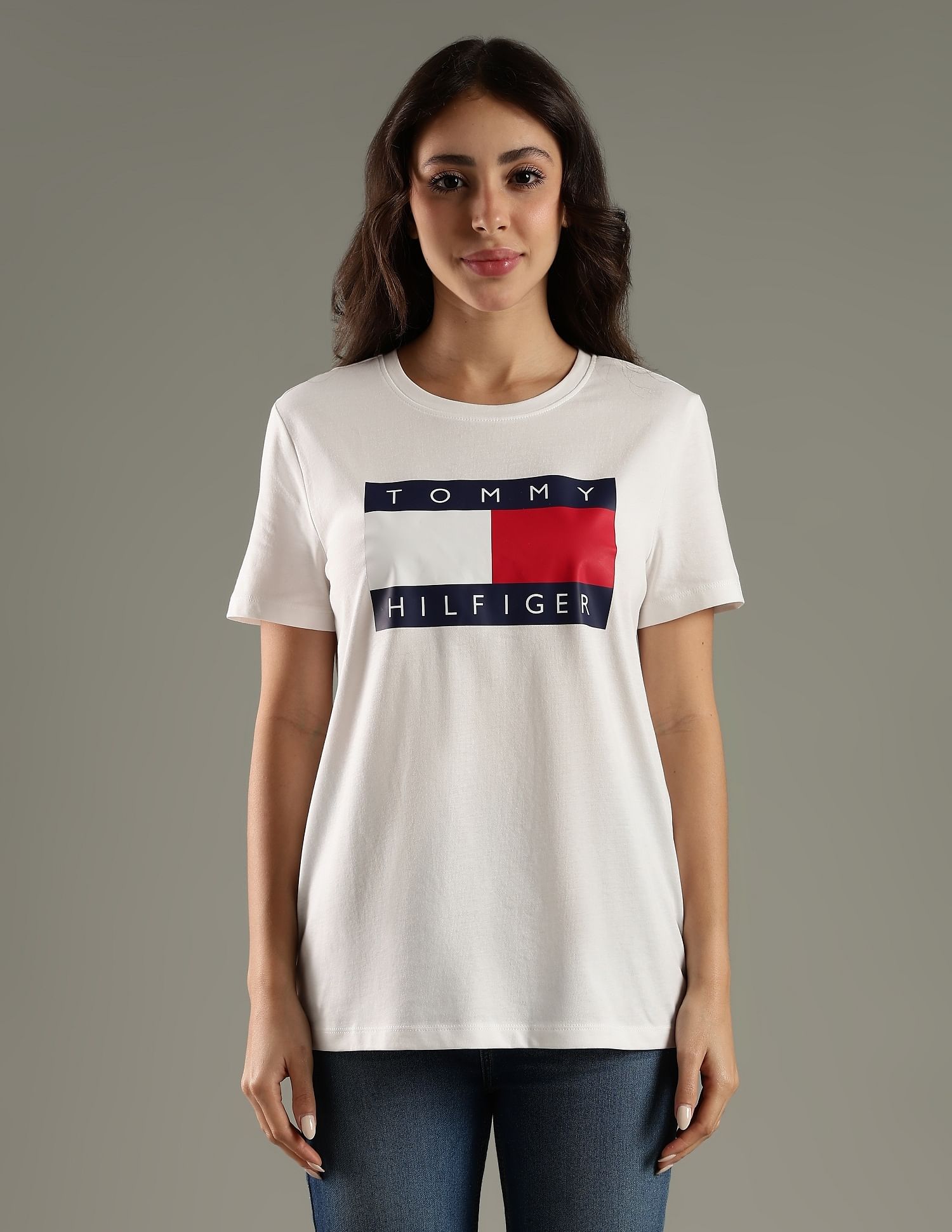 Tommy Hilfiger F25HWKT132 WHITE Womens T-Shirt