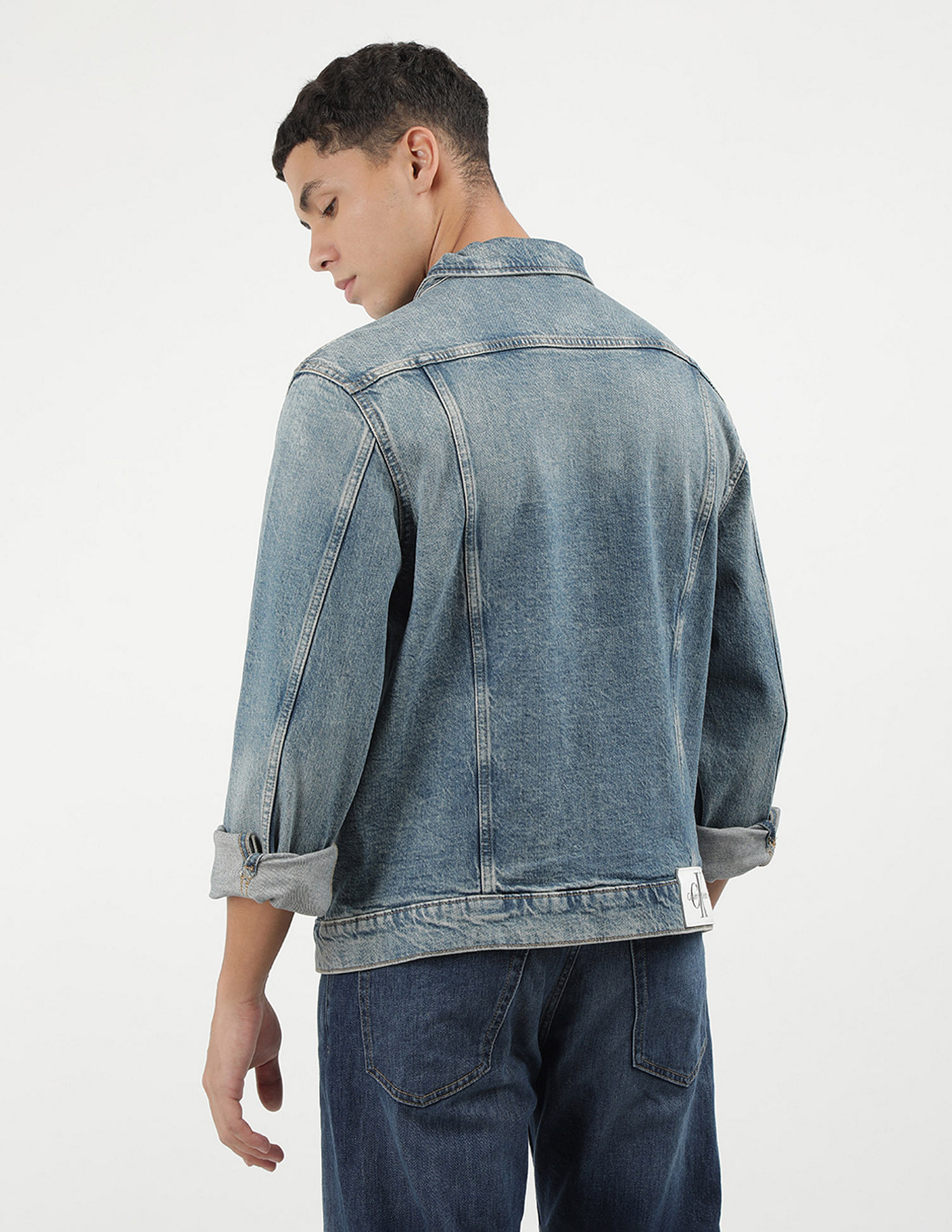 Buy Calvin Klein Jeans Slim Fit Solid Denim Jacket - NNNOW.com Buy Calvin Klein Jeans Slim Fit Solid Denim Jacket - NNNOW.com
