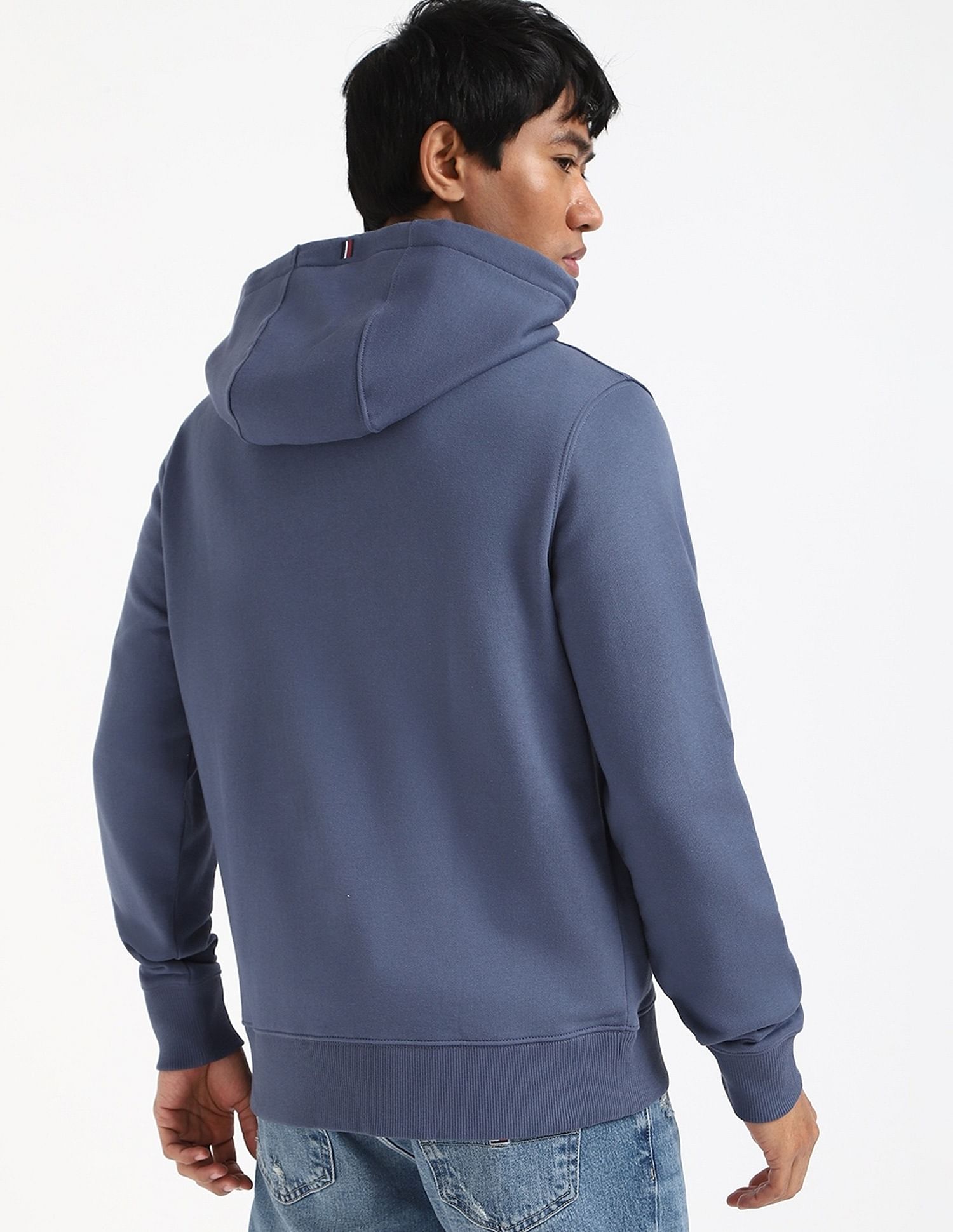 Tommy Hilfiger Solid Regular-Fit Cotton Hodded Sweatshirt