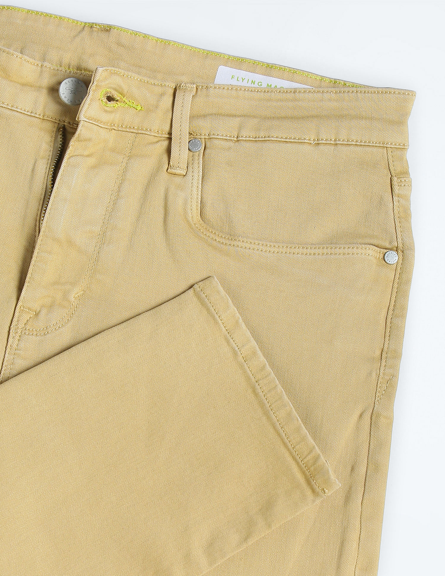Flying Machine Mid Rise Slash Slim Tapered Jeans