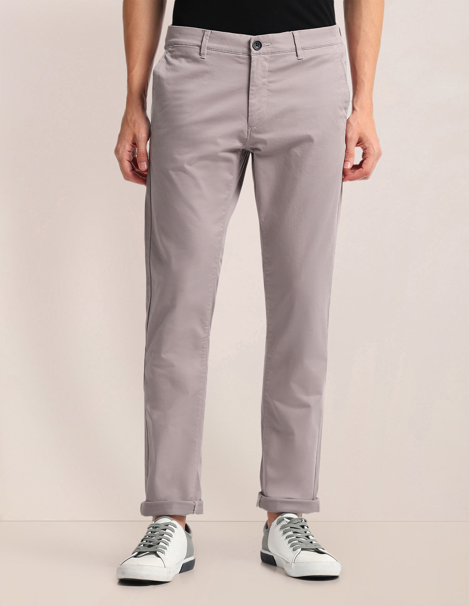 U.S. Polo Assn. Slim Straight Fit Satin Trousers