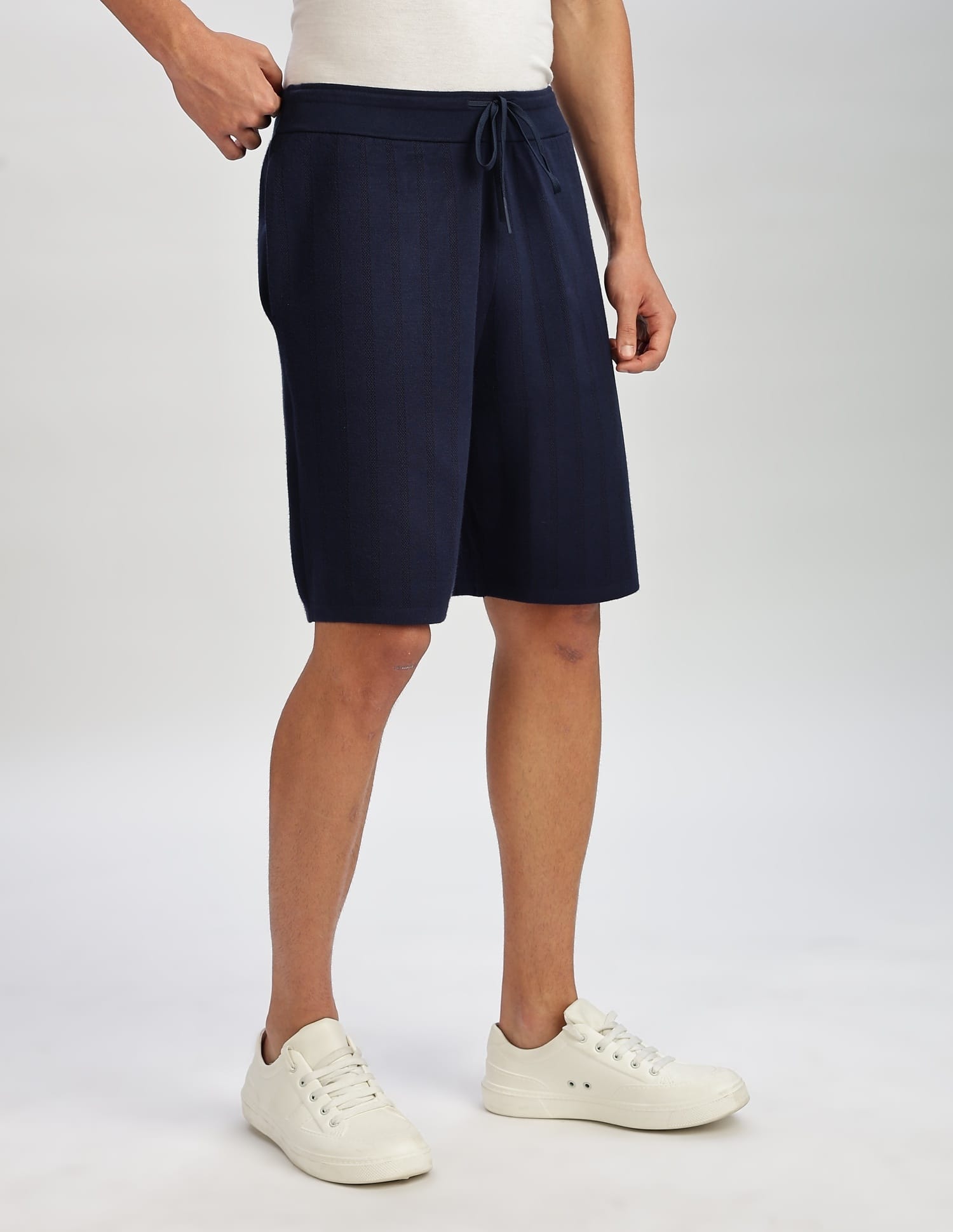 Buy Calvin Klein Jeans Regular-Fit Striped Mid Rise Shorts NNNOW