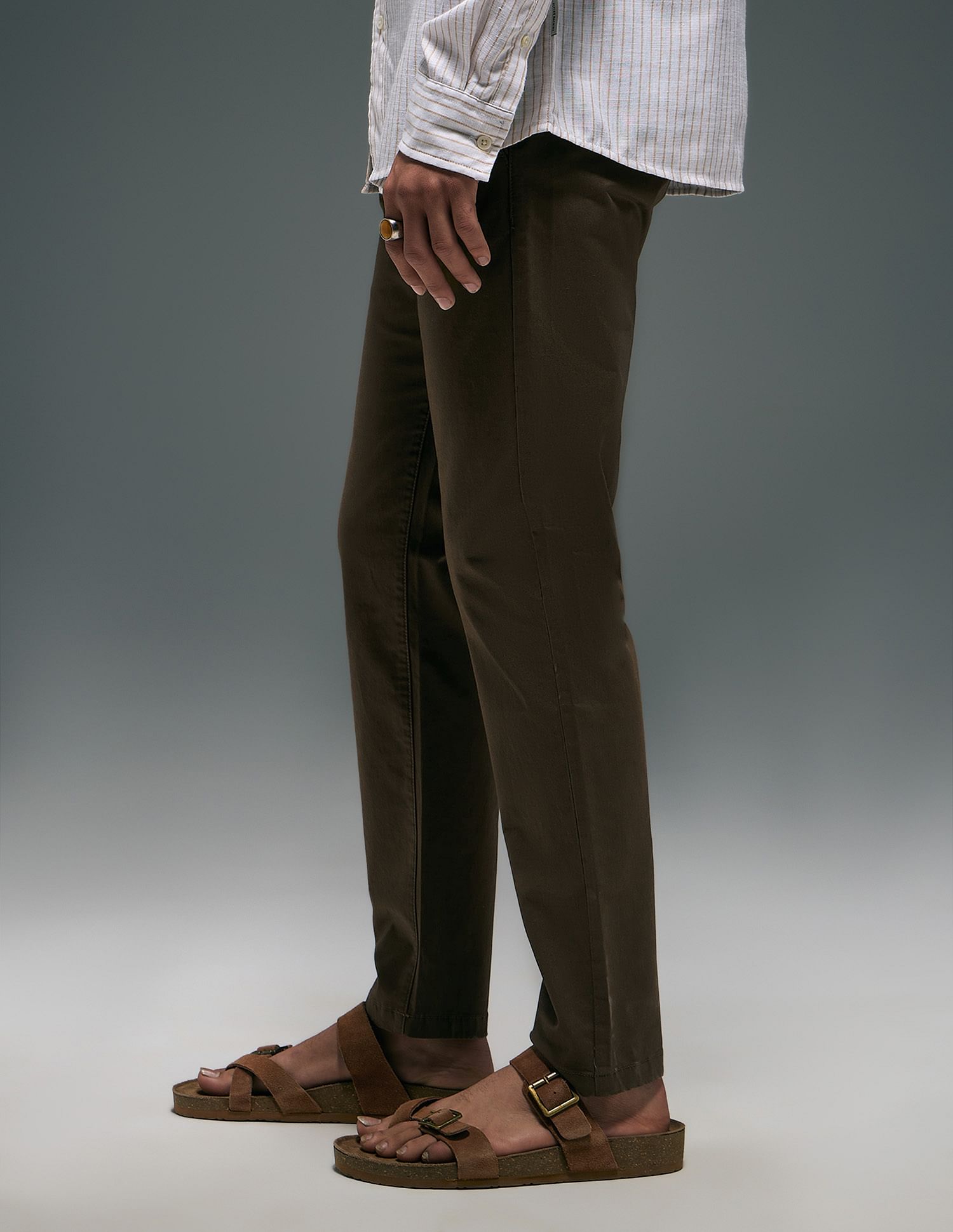 Flying Machine Slash Slim Tapered Fit Satin Trousers