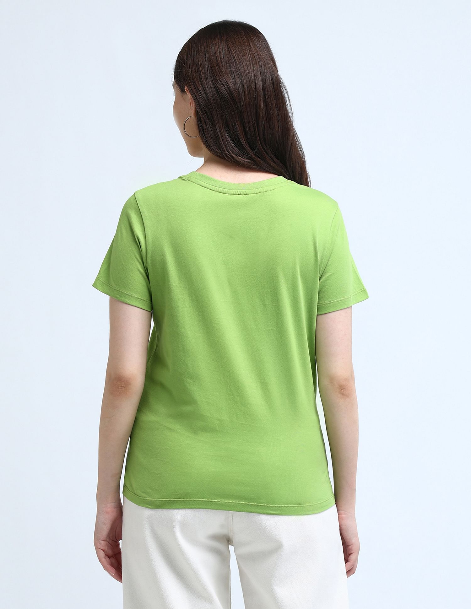 U.S. Polo Assn. Women Varsity Print Pure Cotton T-Shirt